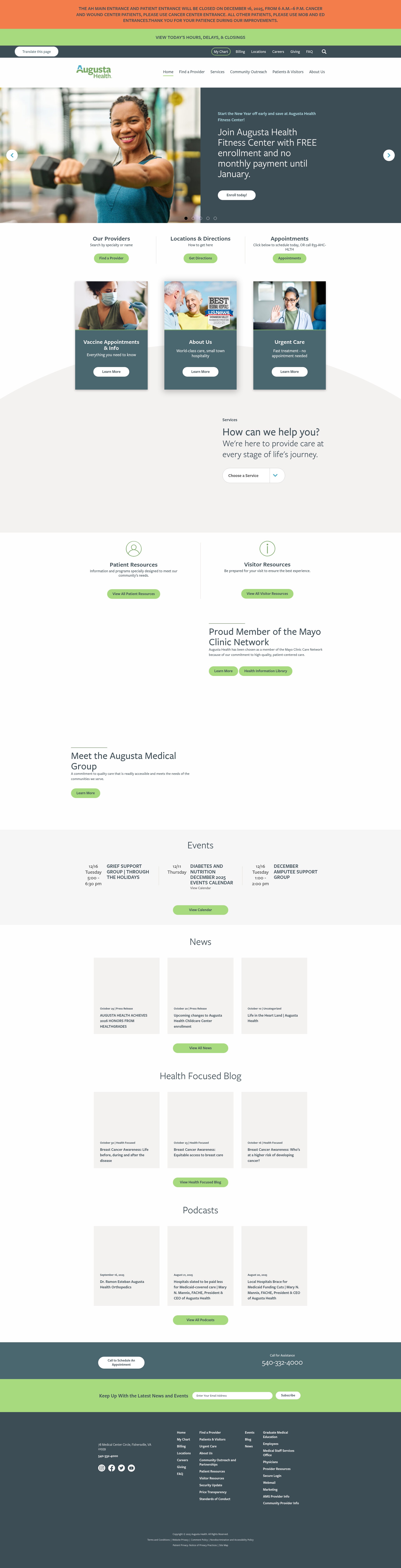 Screenshot of augustahealth.com