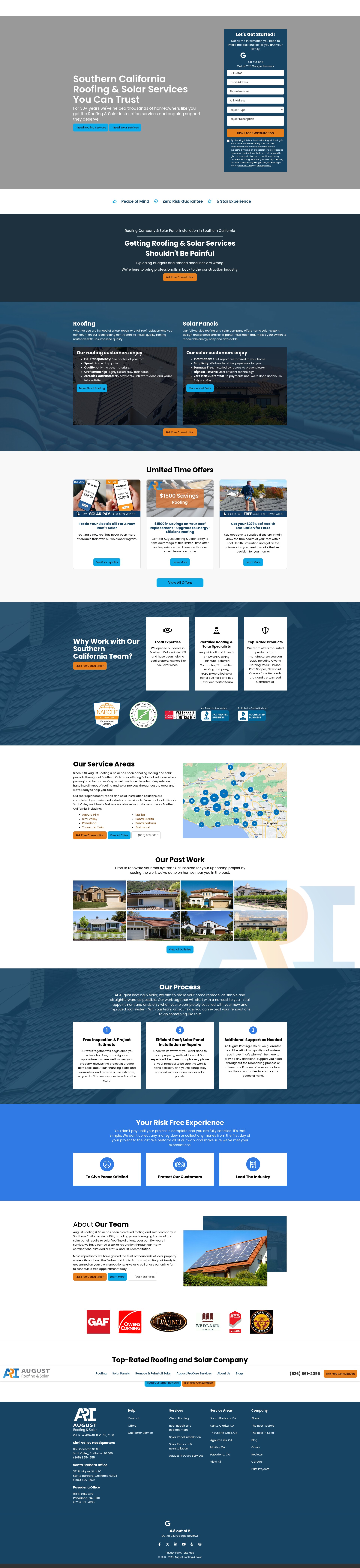 Screenshot of augustroofing.com