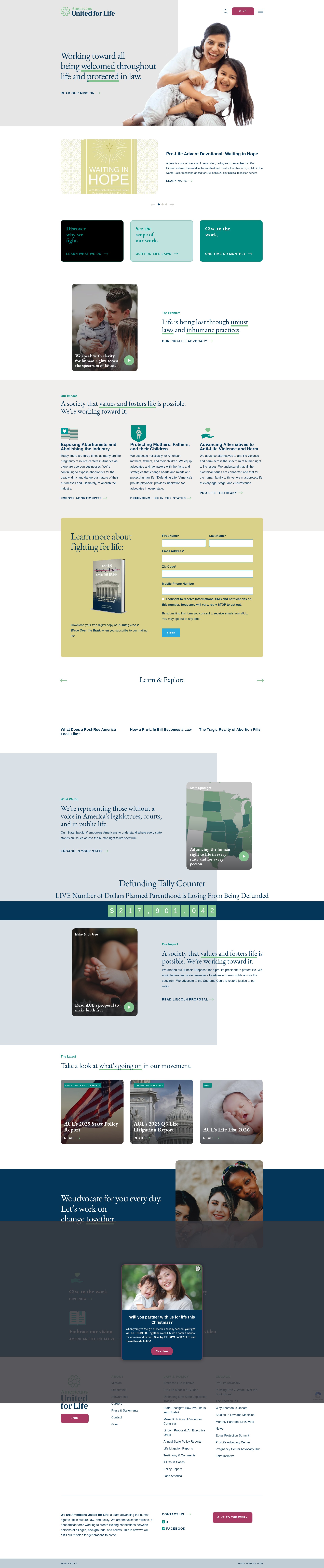 Screenshot of aul.org