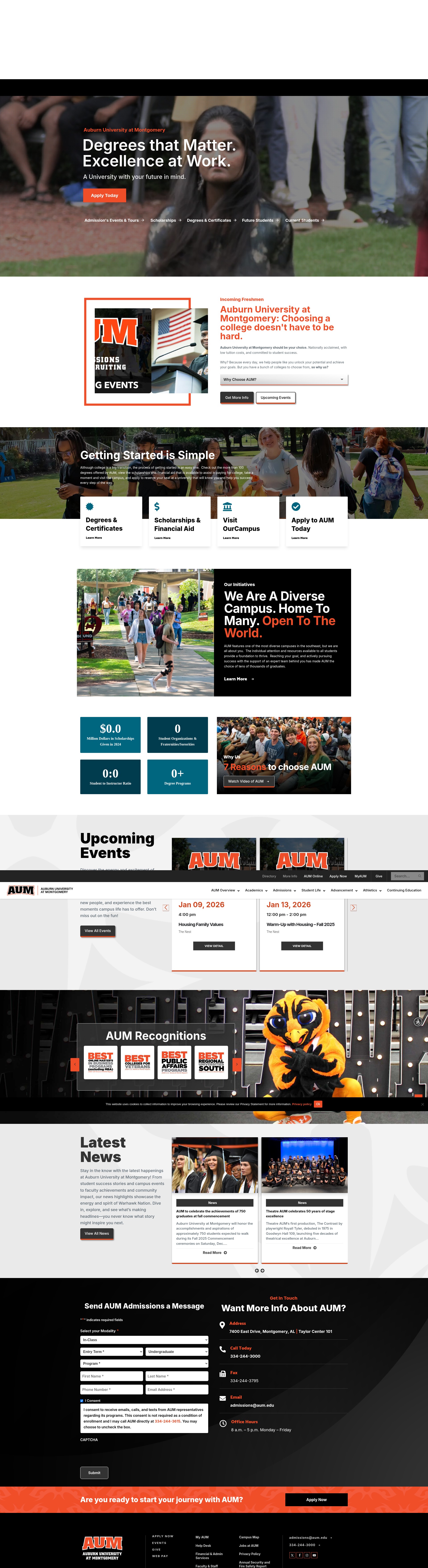 Screenshot of aum.edu