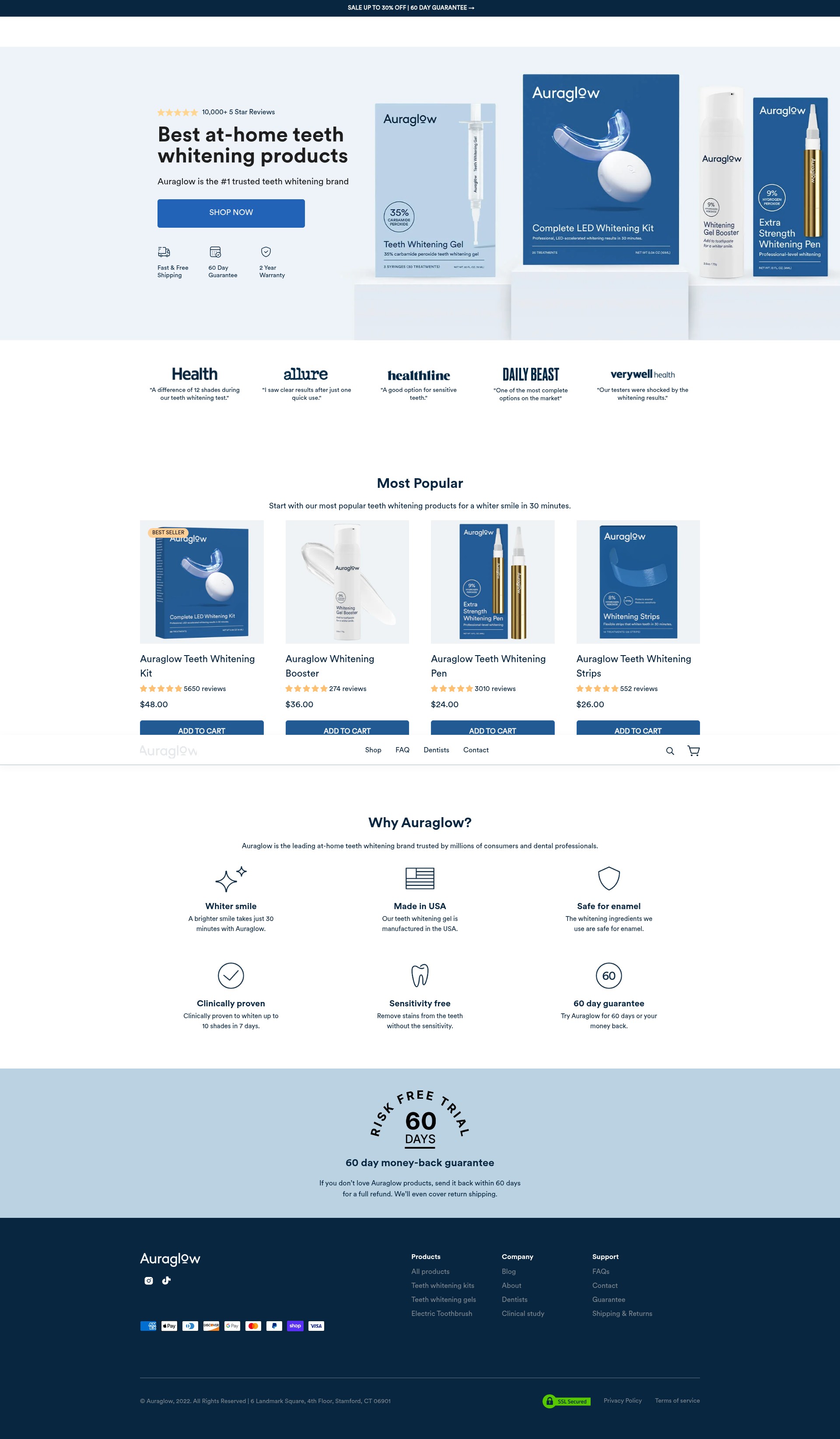 Screenshot of auraglow.myshopify.com