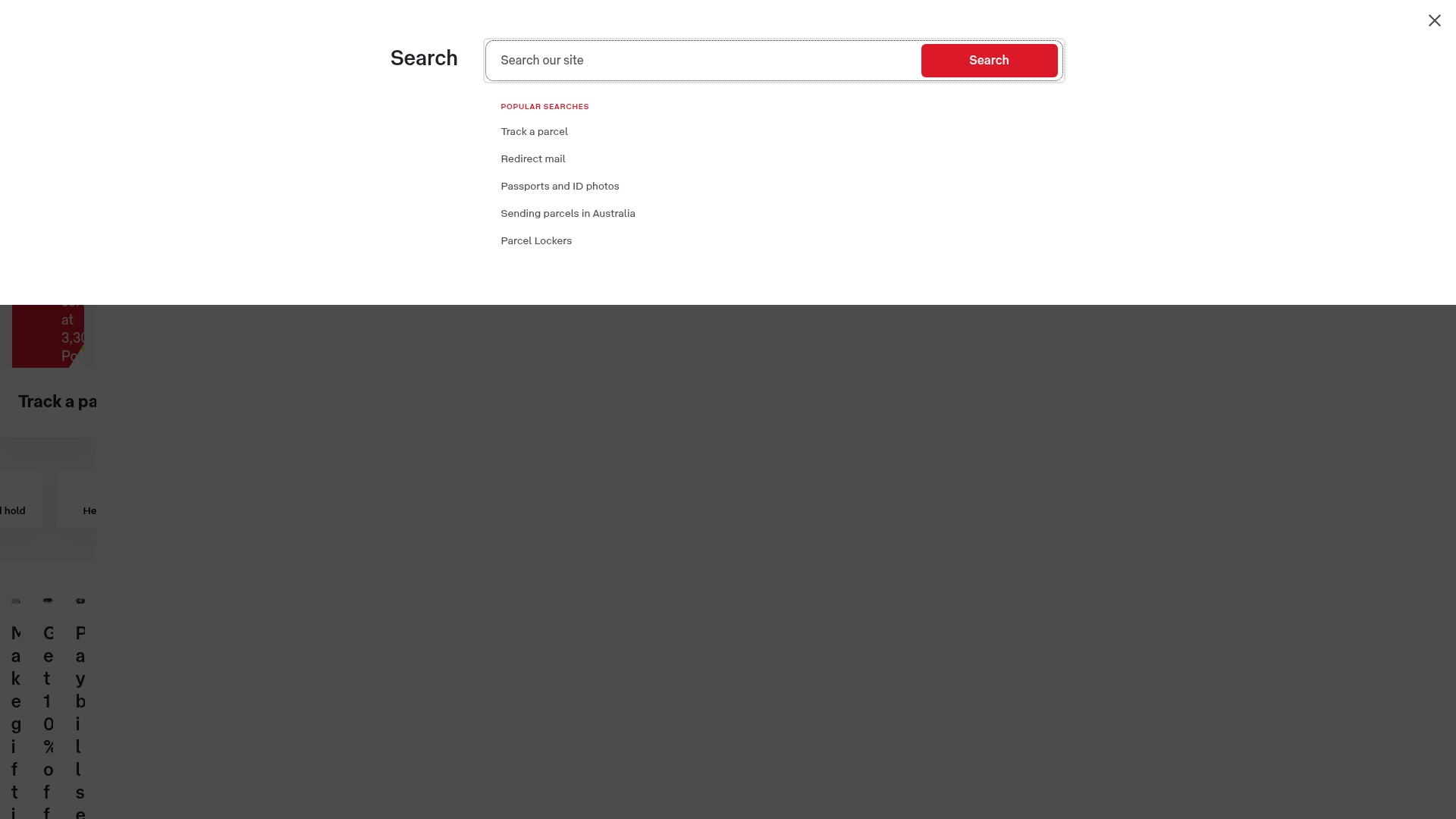 Screenshot of auspost.com.au