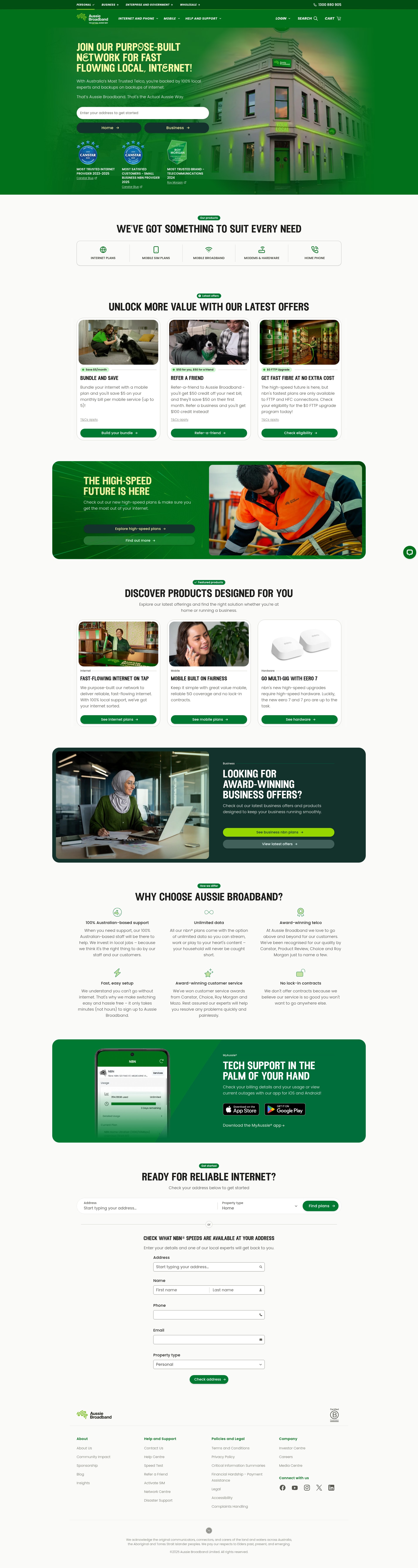 Screenshot of aussiebroadband.com.au