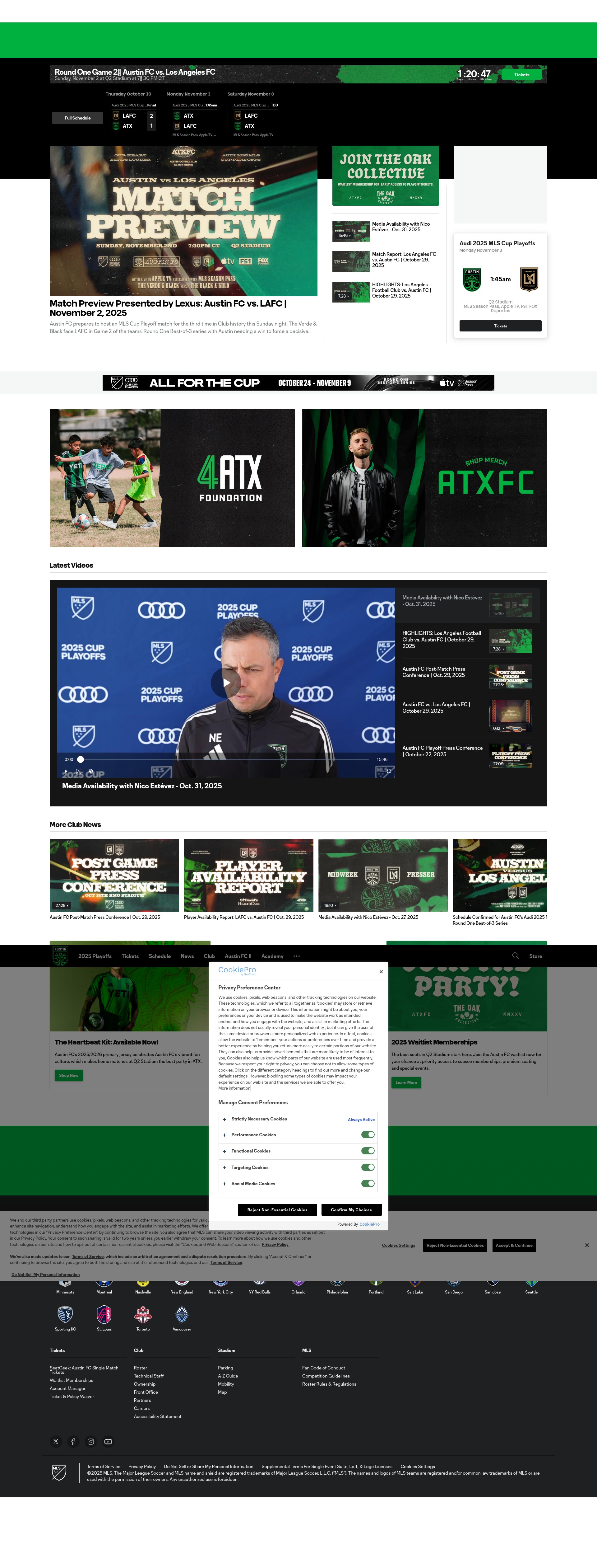 Screenshot of austinfc.com