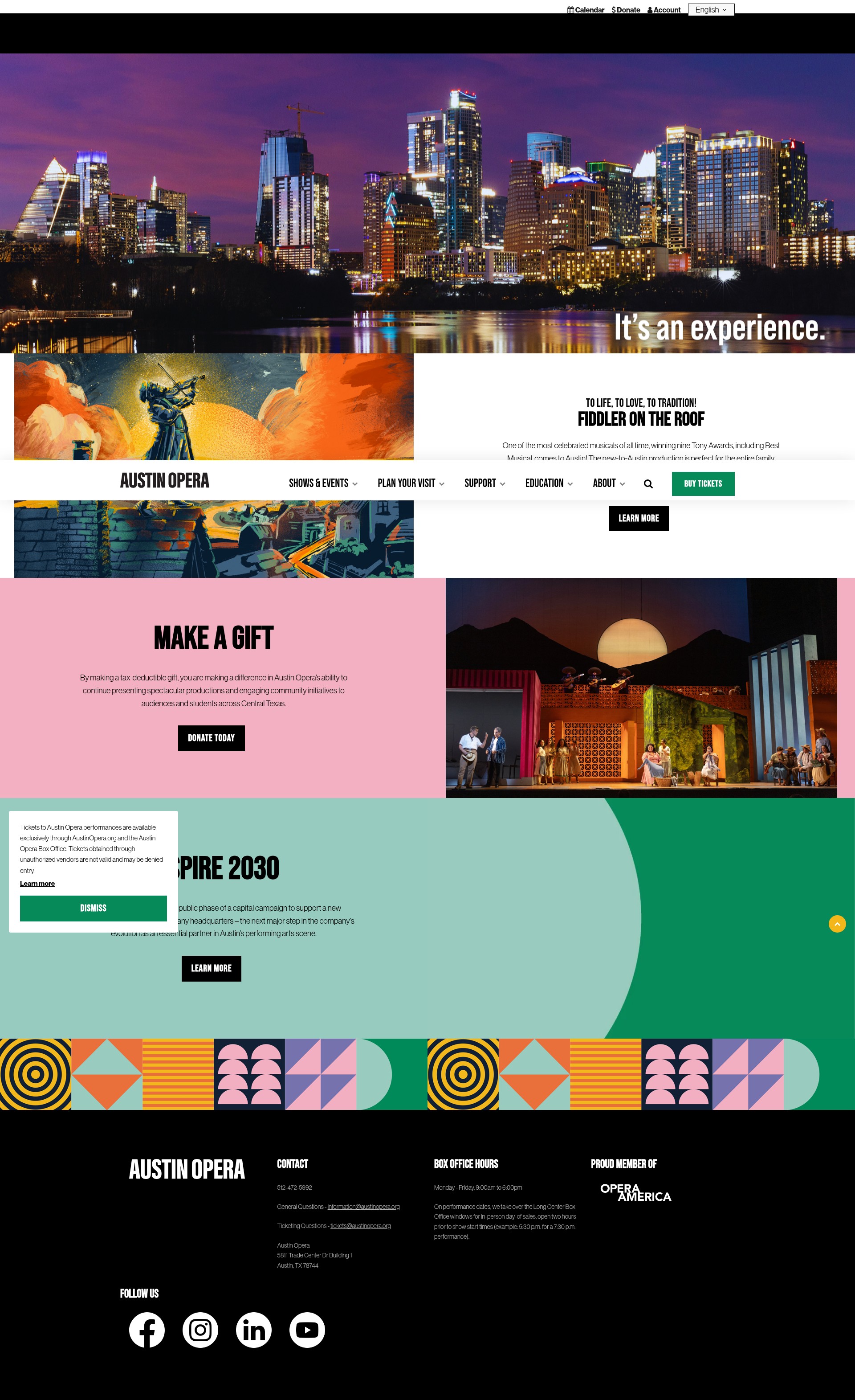Screenshot of austinopera.org