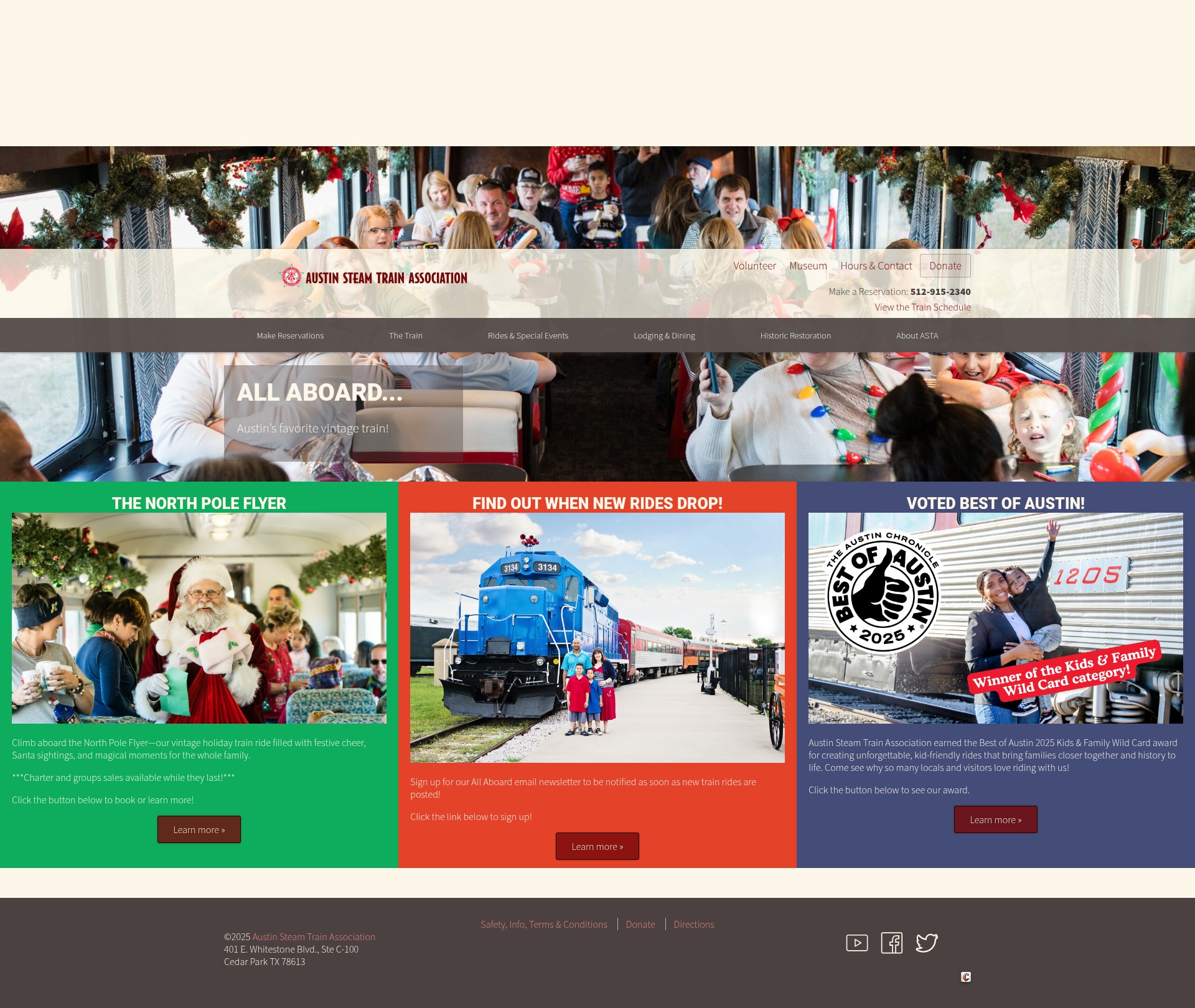 Screenshot of austinsteamtrain.org