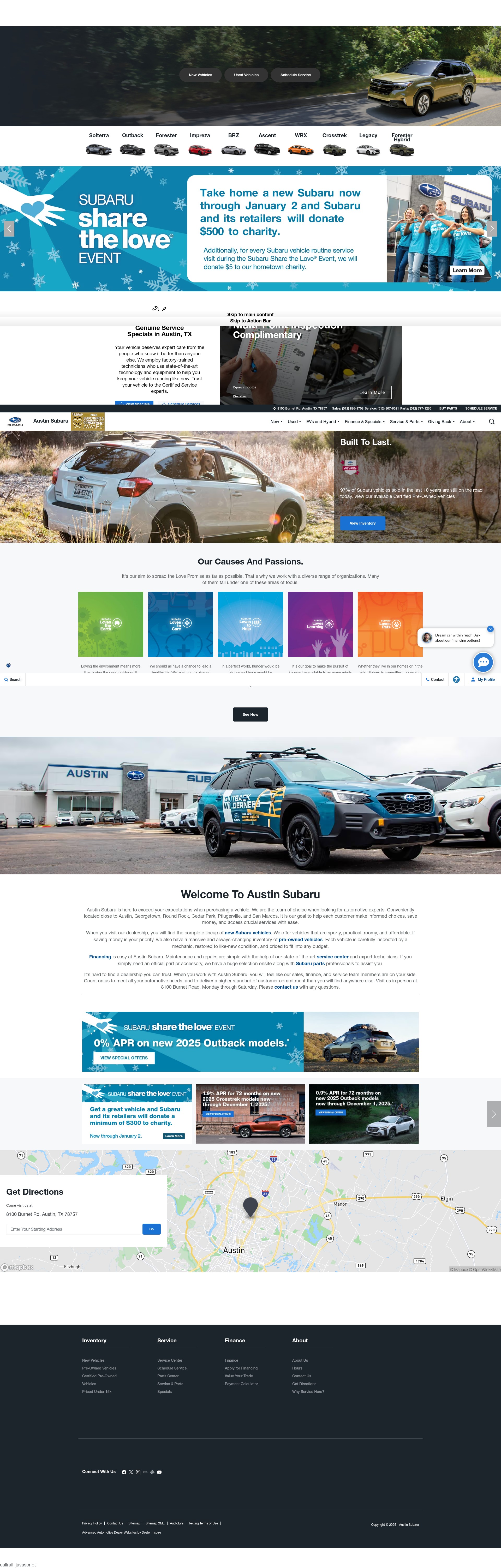 Screenshot of austinsubaru.com