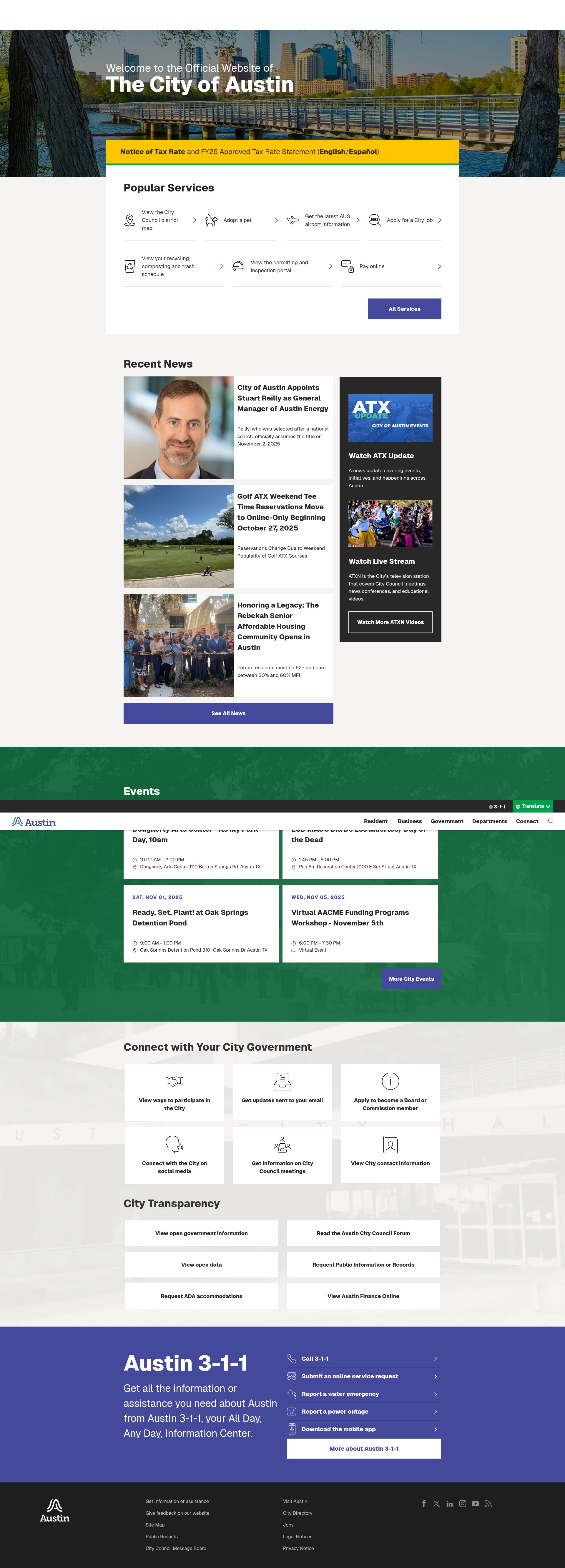 Screenshot of austintexas.gov