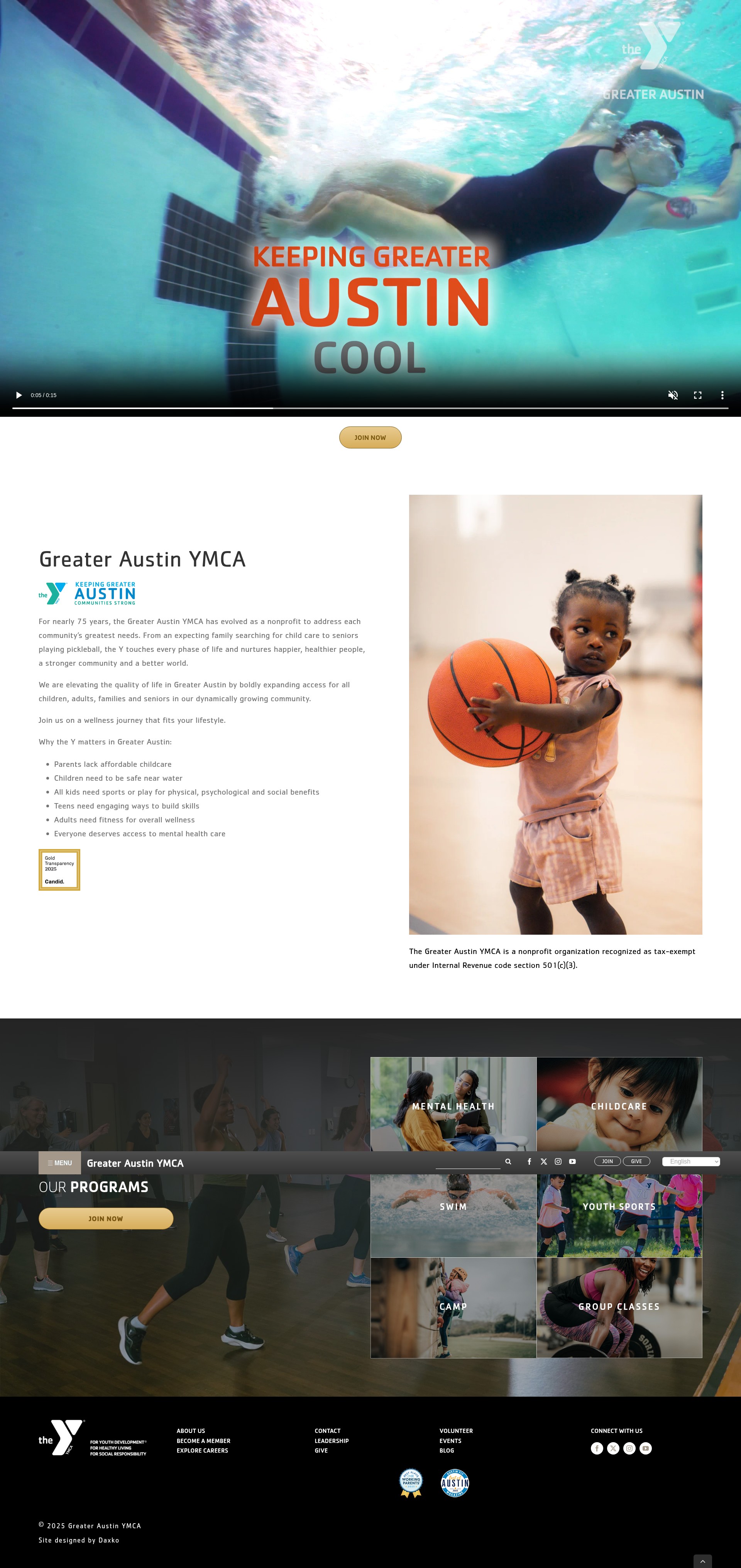 Screenshot of austinymca.org