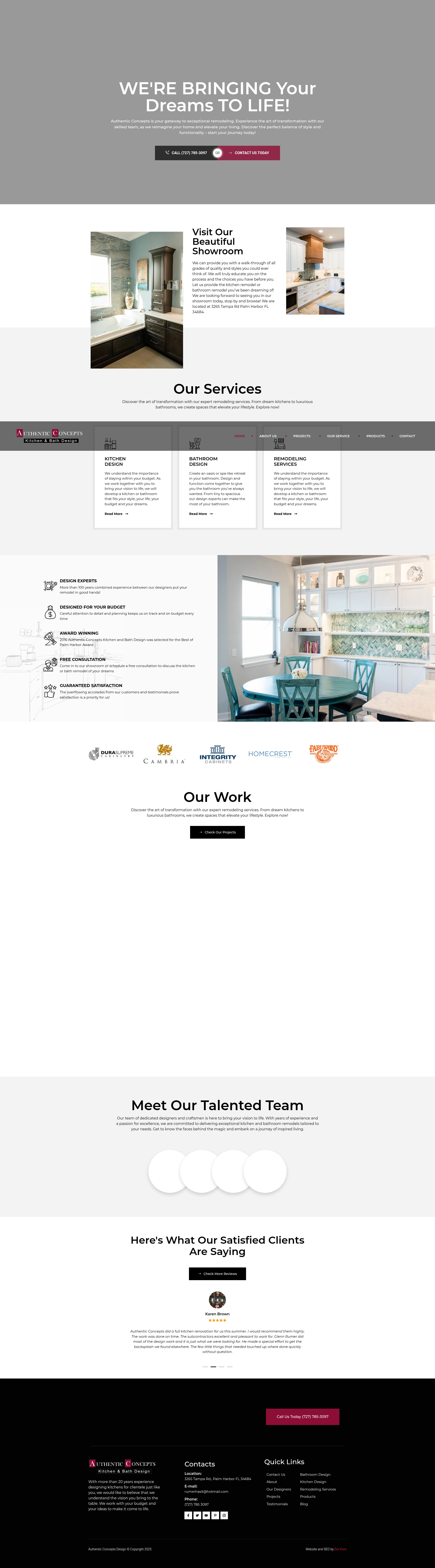 Screenshot of authenticconceptsdesign.com