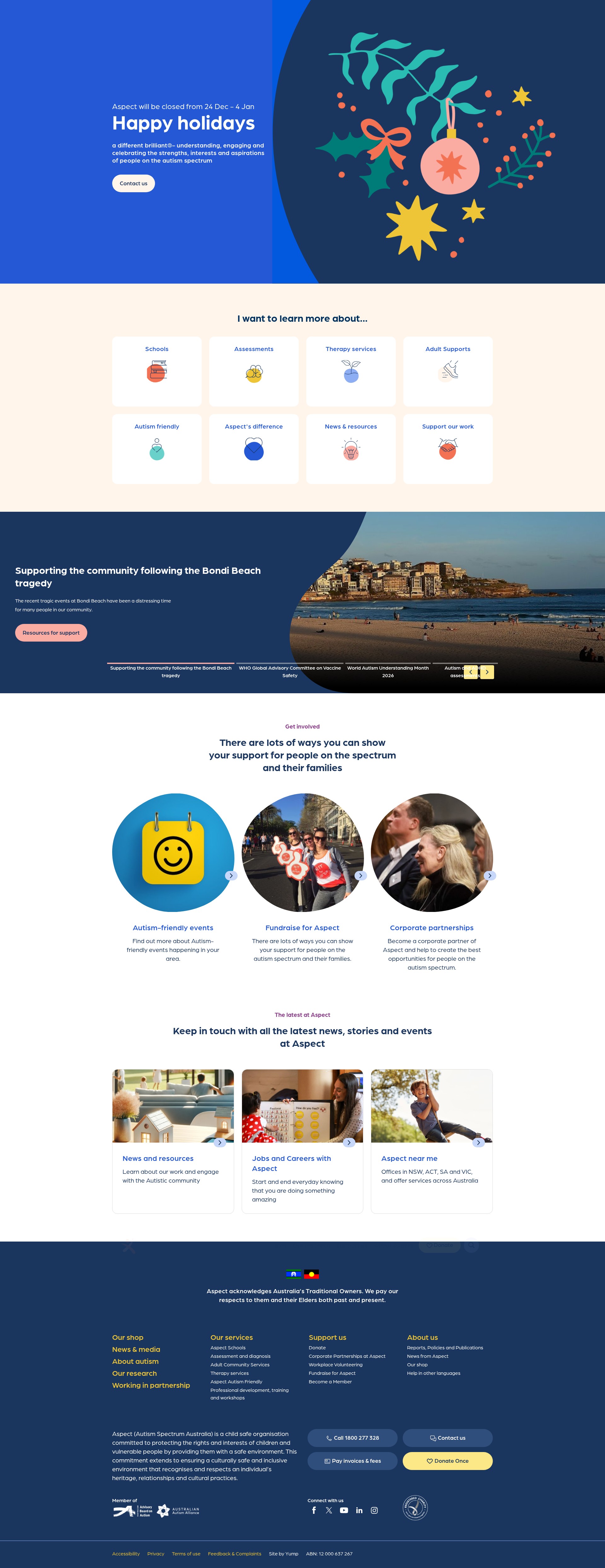 Screenshot of autismspectrum.org.au