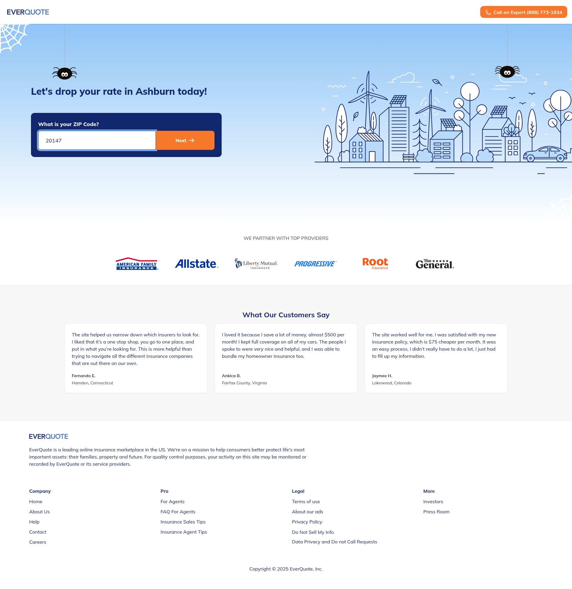 Screenshot of auto.everquote.com