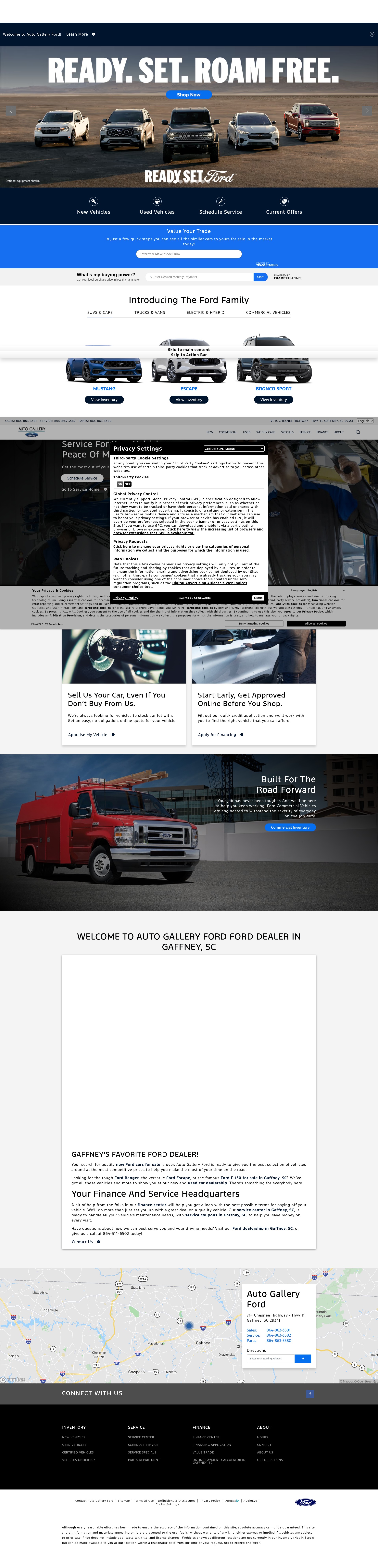 Screenshot of autogalleryford.com