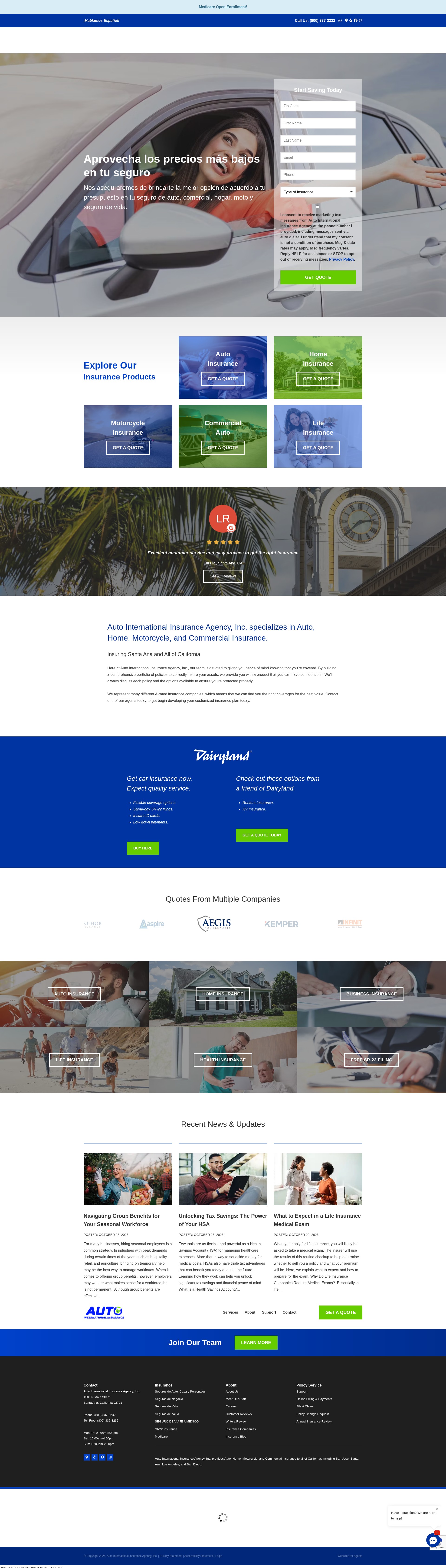 Screenshot of autointernationalinsurance.com