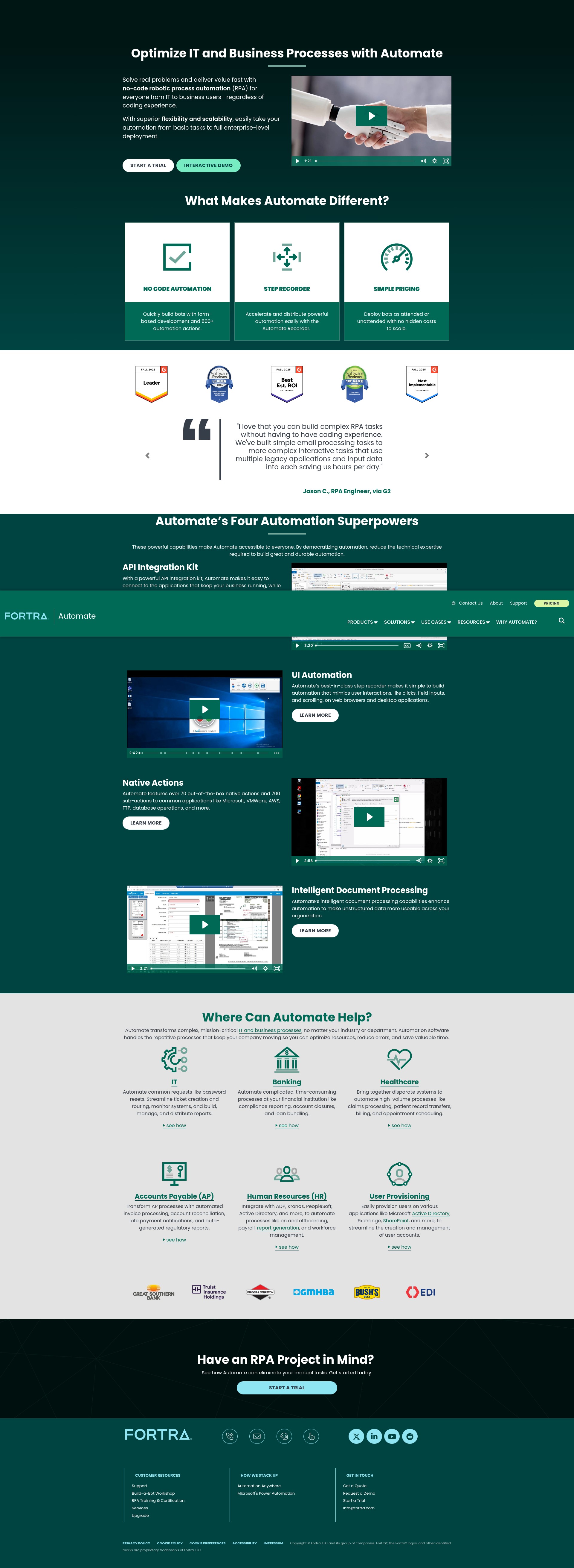 Screenshot of automate.fortra.com
