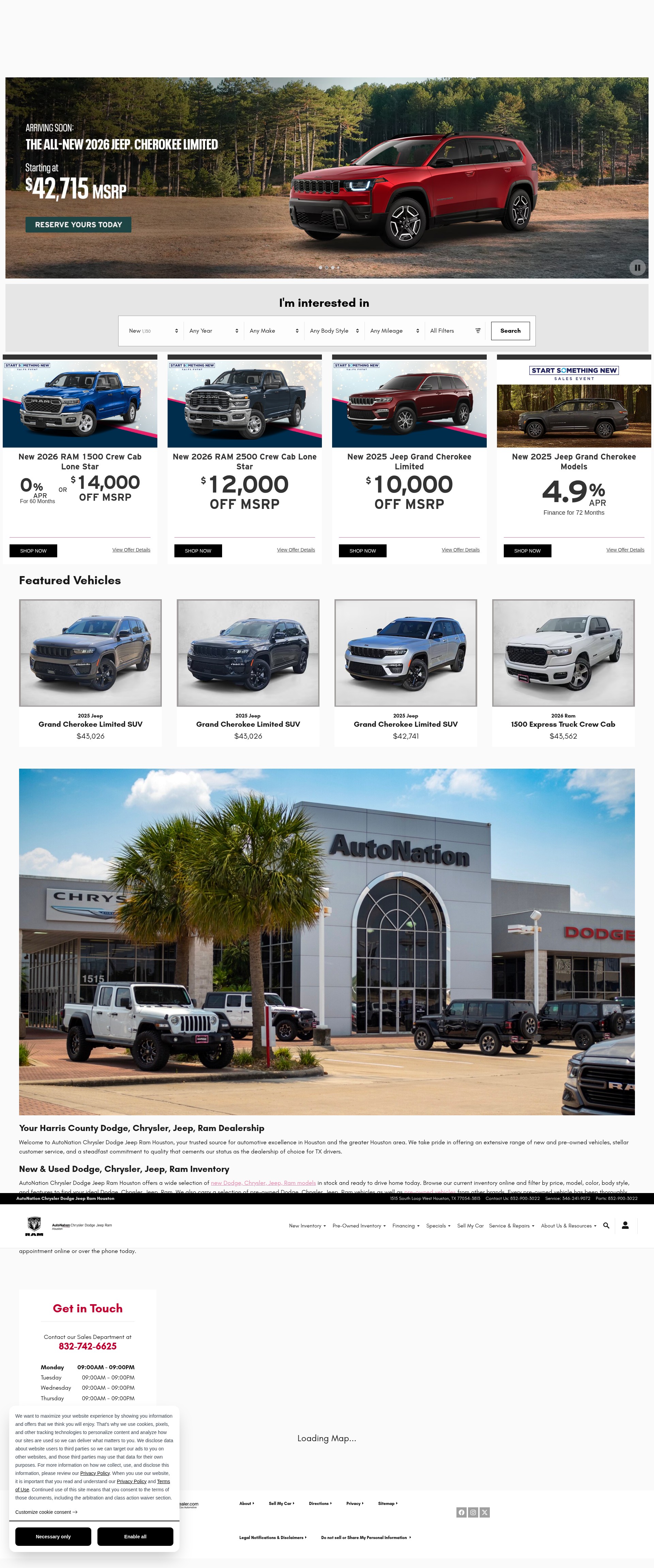 Screenshot of autonationchryslerdodgejeepramhouston.com