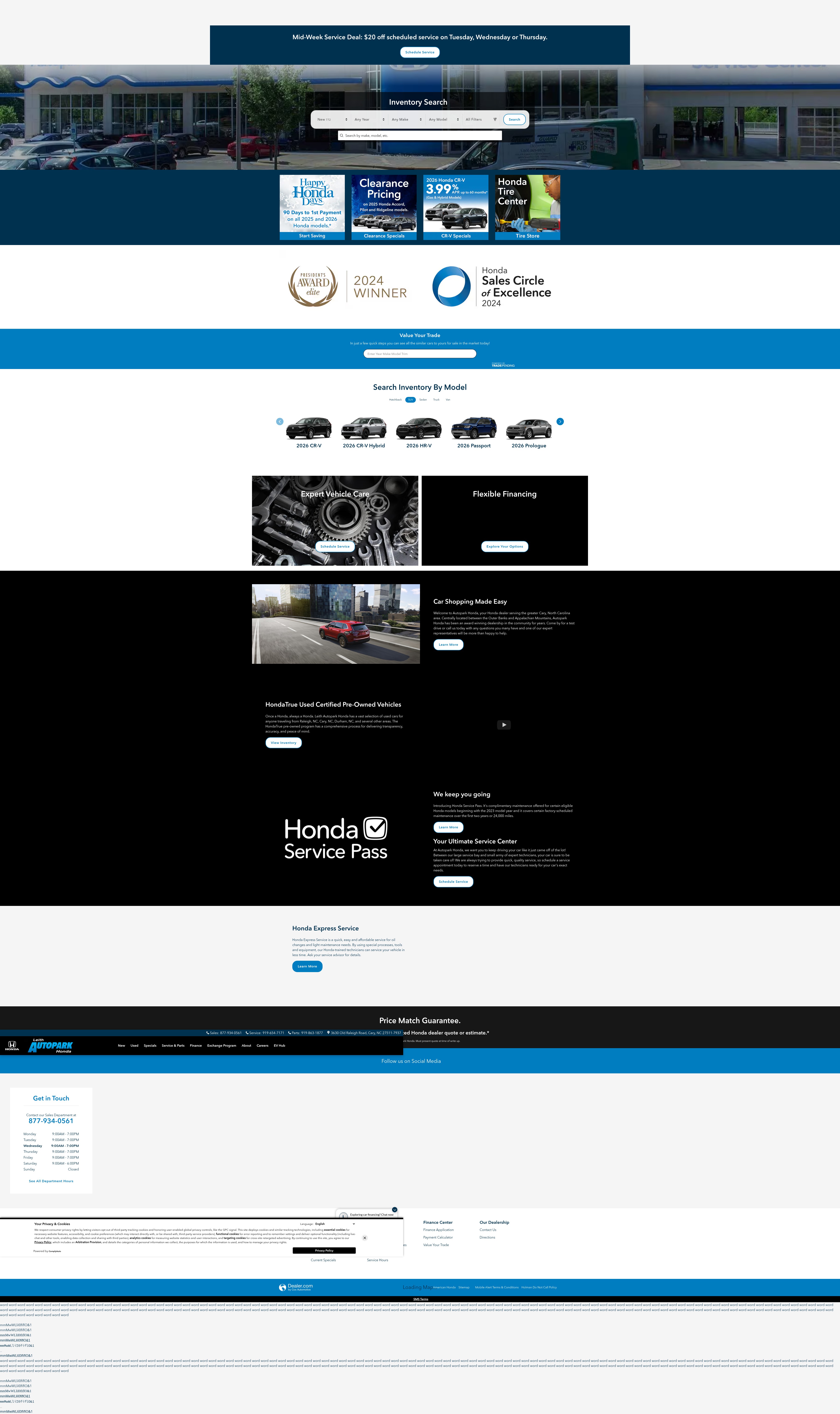 Screenshot of autoparkhonda.com