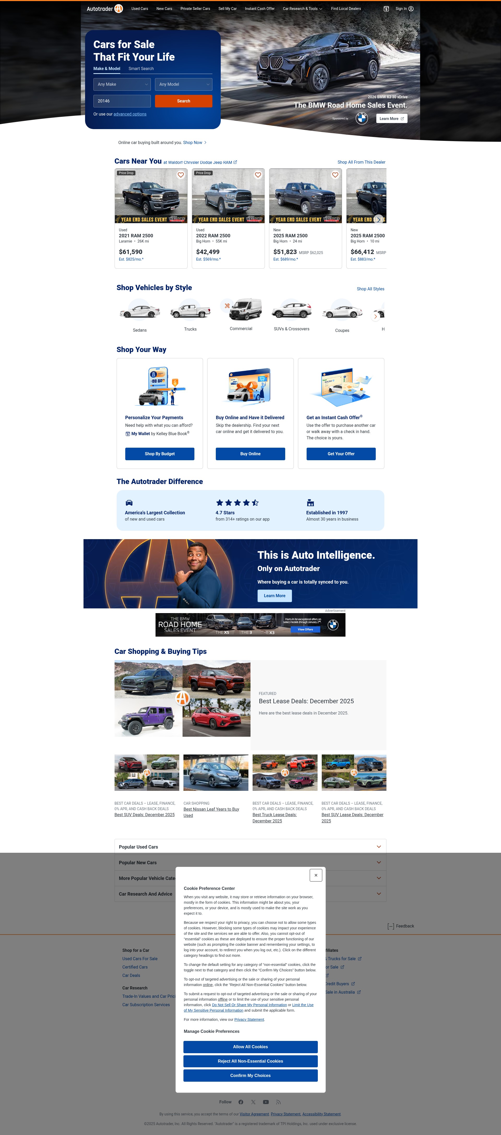 Screenshot of autotrader.com