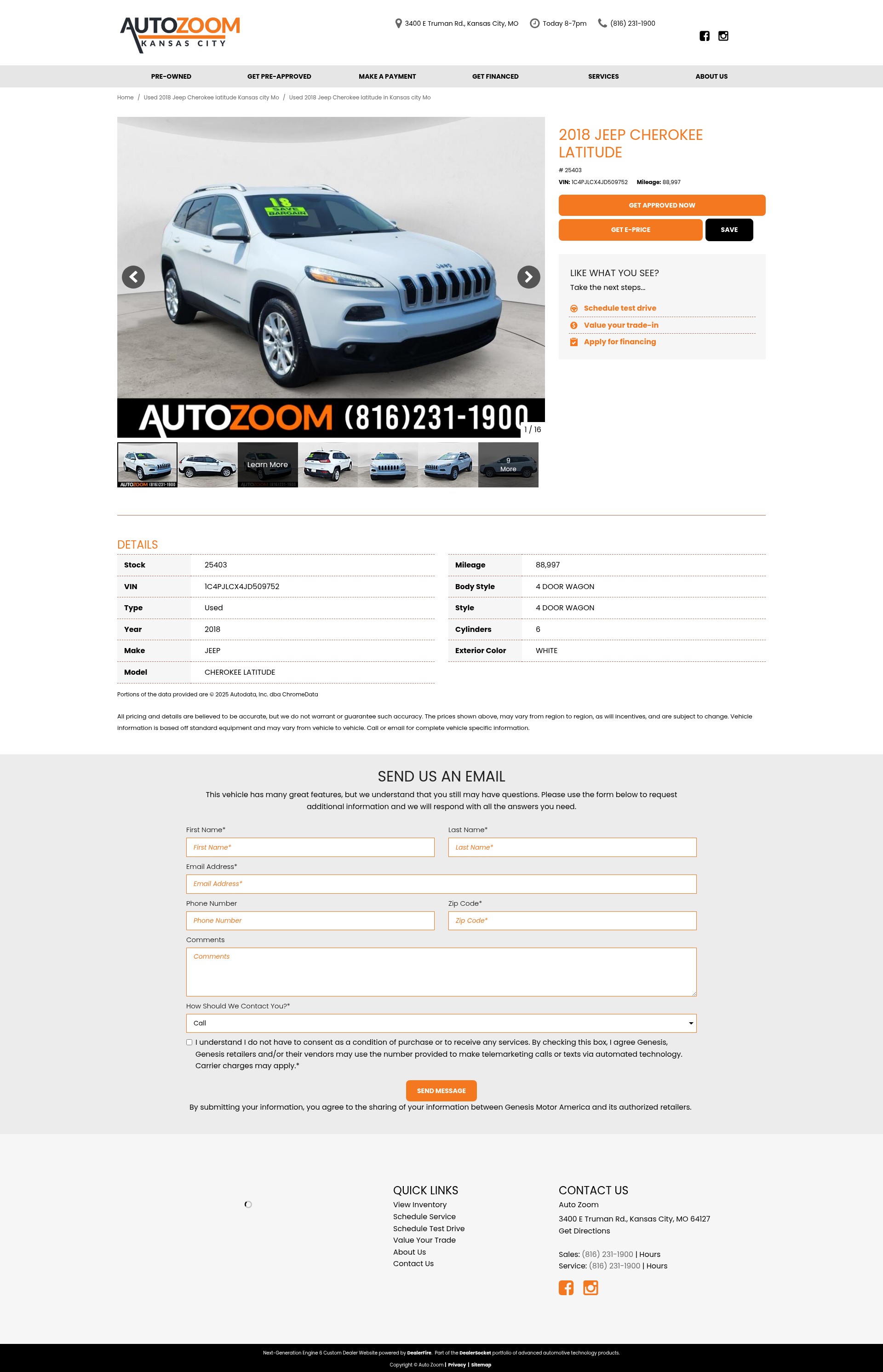 Screenshot of autozoomkc.com