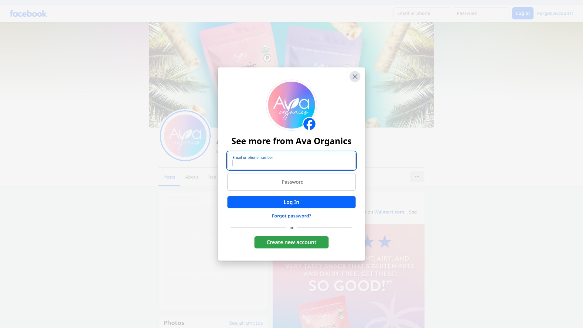 Screenshot of ava-organics.com