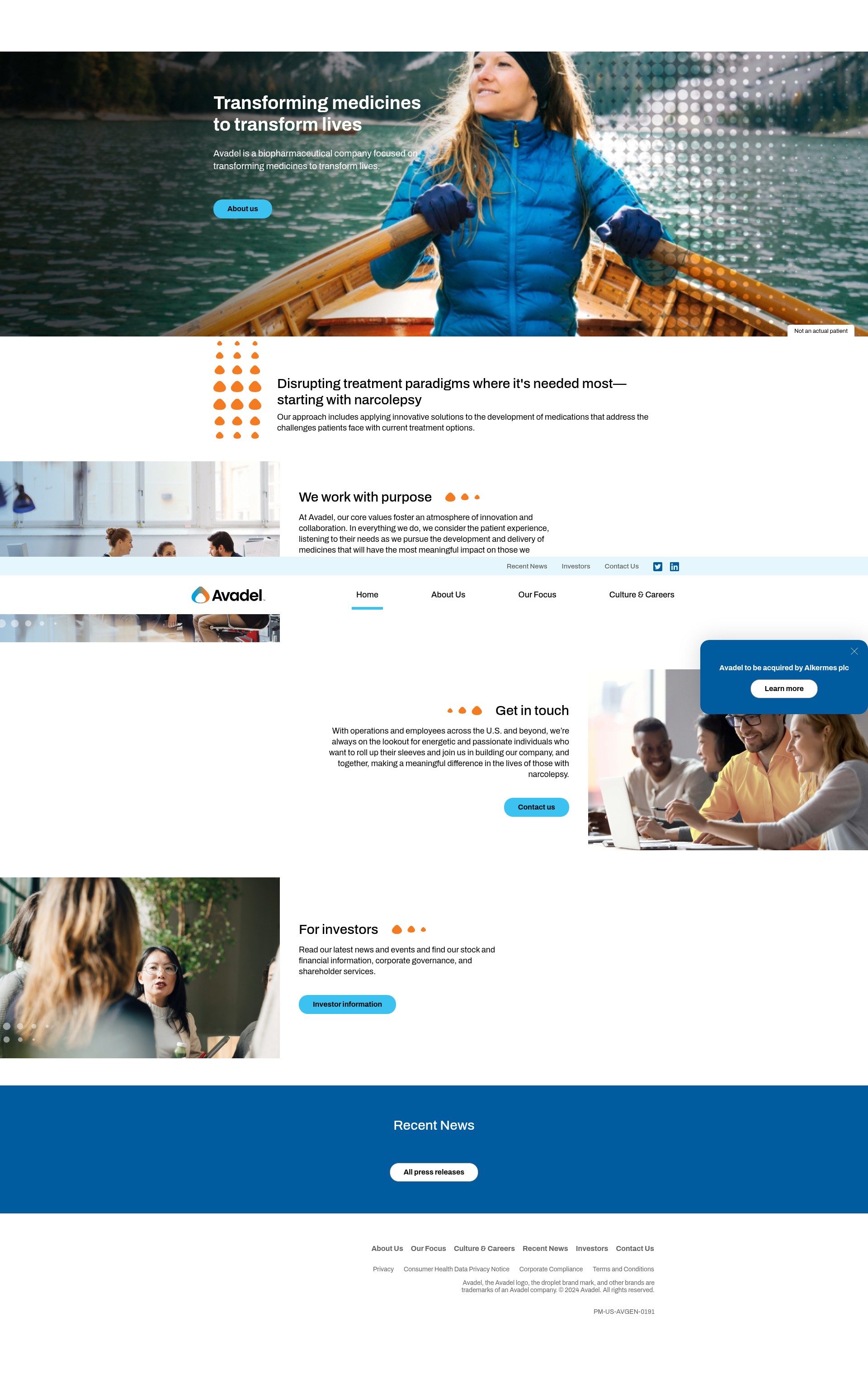 Screenshot of avadel.com