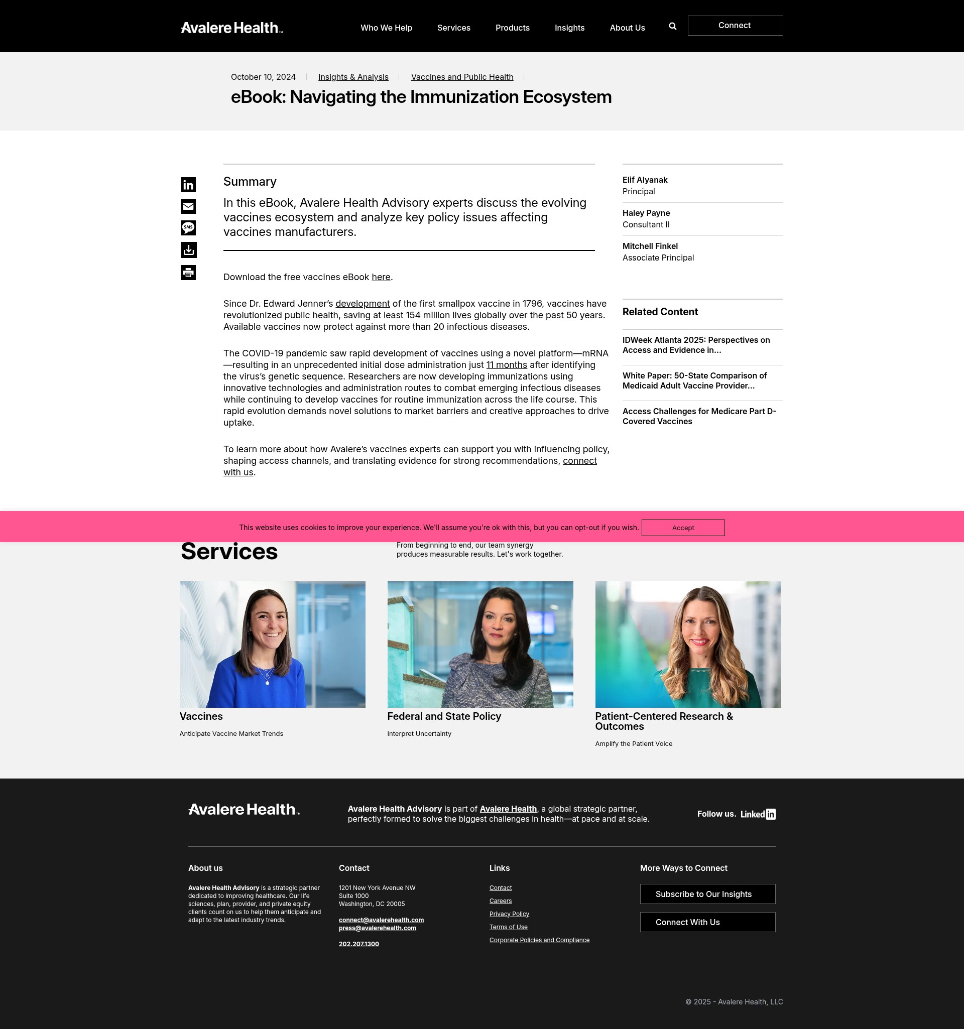 Screenshot of avalere.com