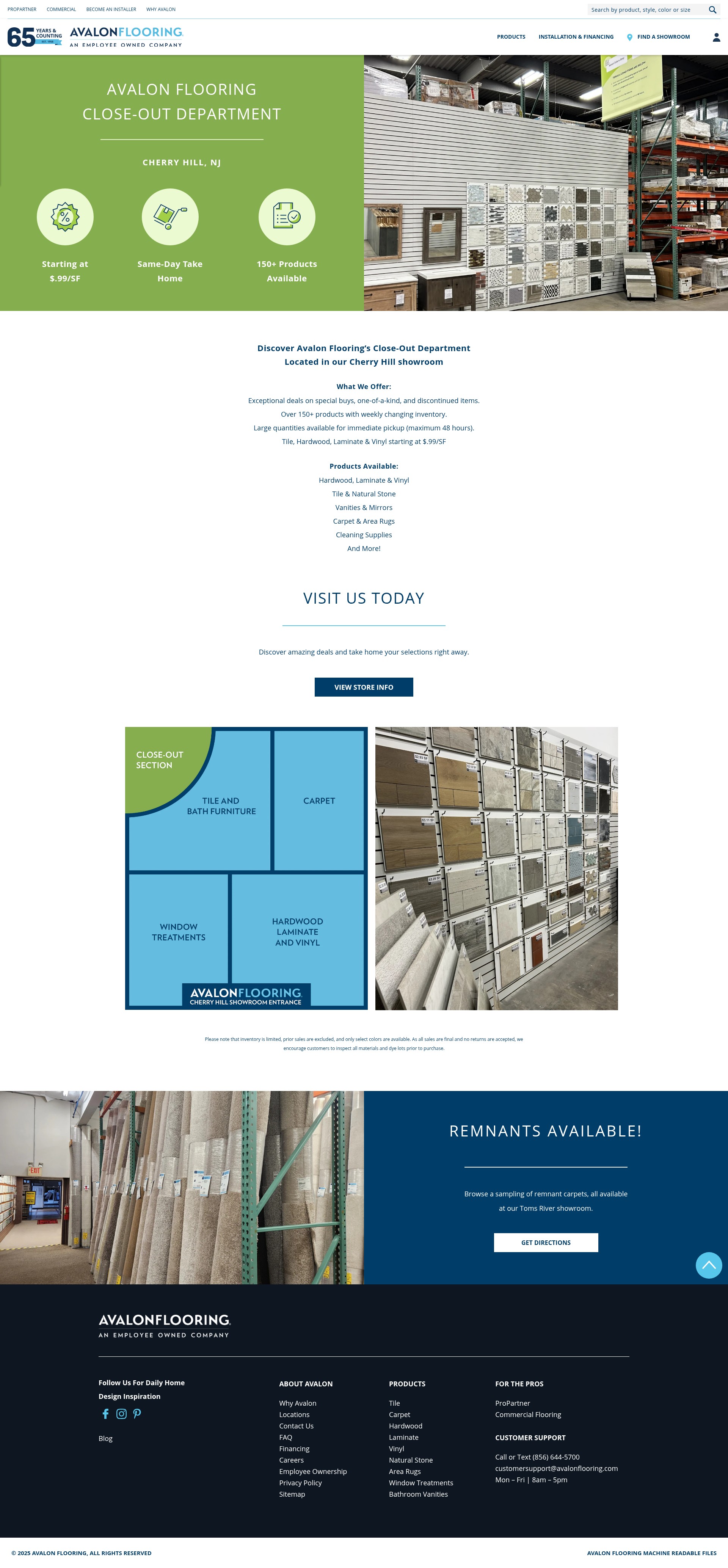 Screenshot of avalonflooring.com