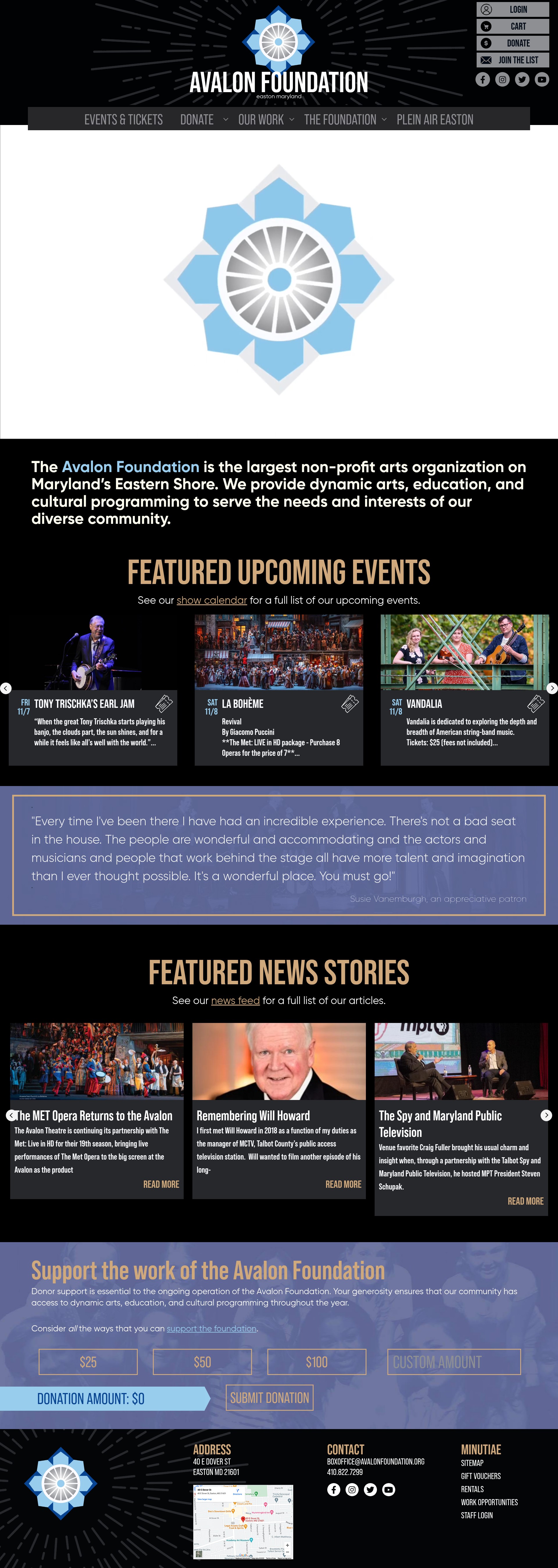 Screenshot of avalonfoundation.org