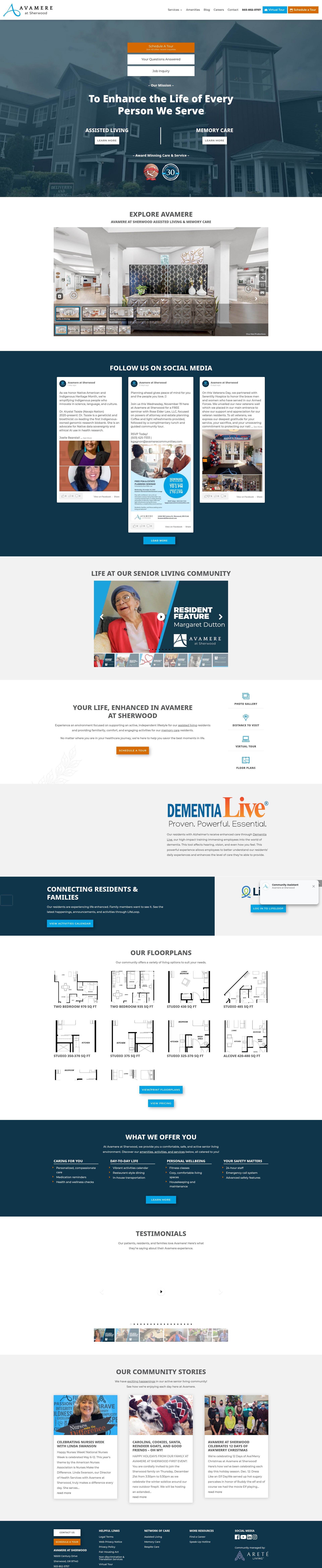 Screenshot of avamereatsherwood.com