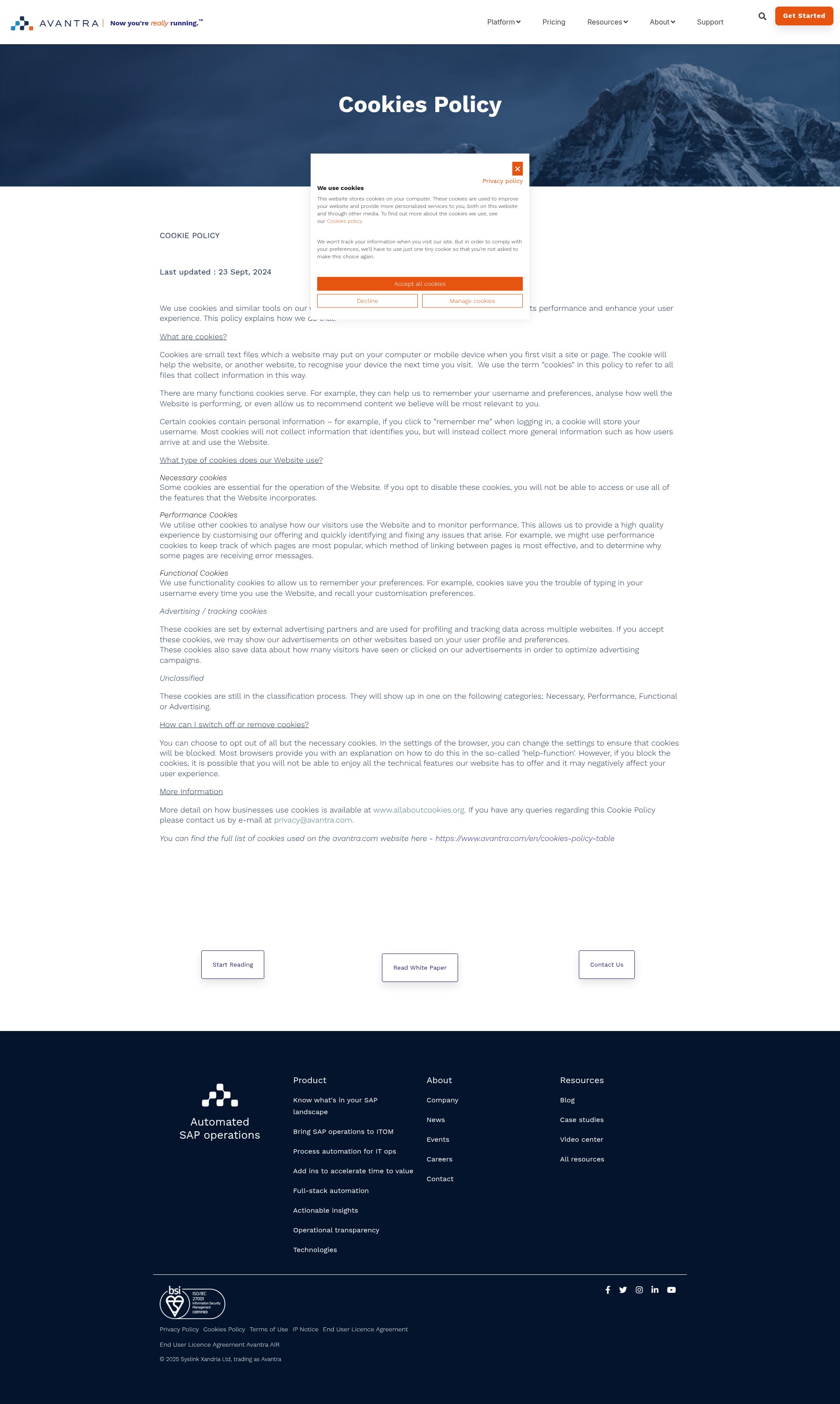 Screenshot of avantra.com