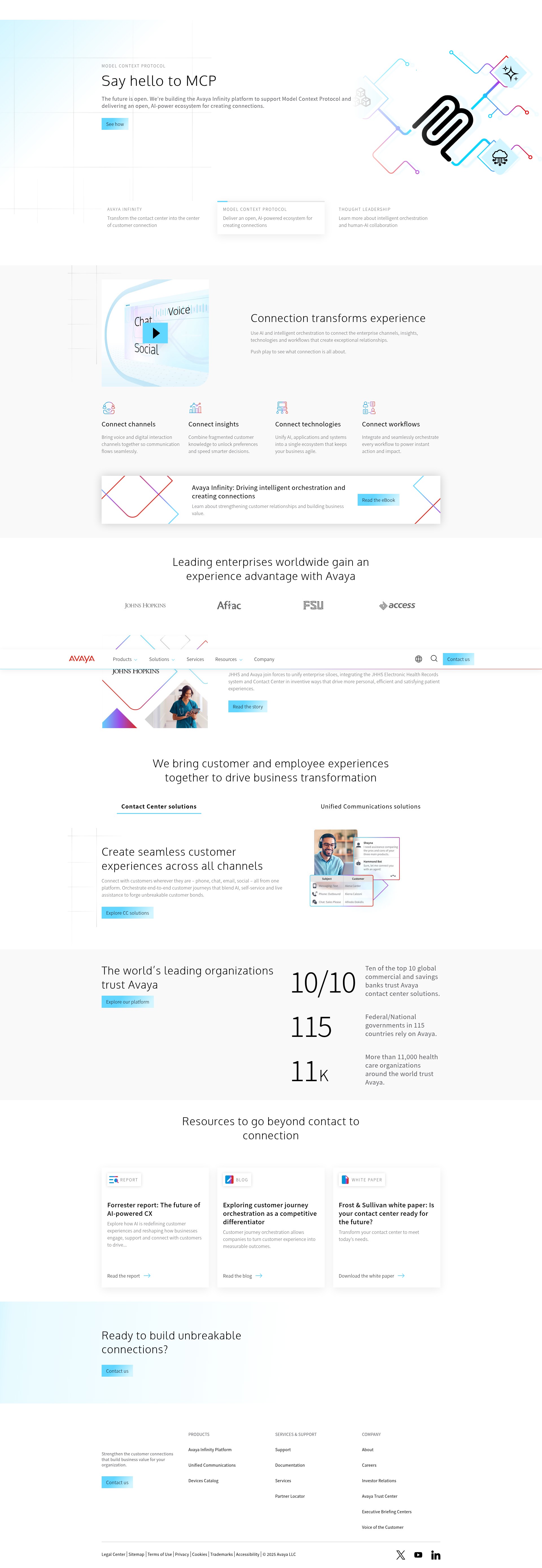 Screenshot of avaya.com