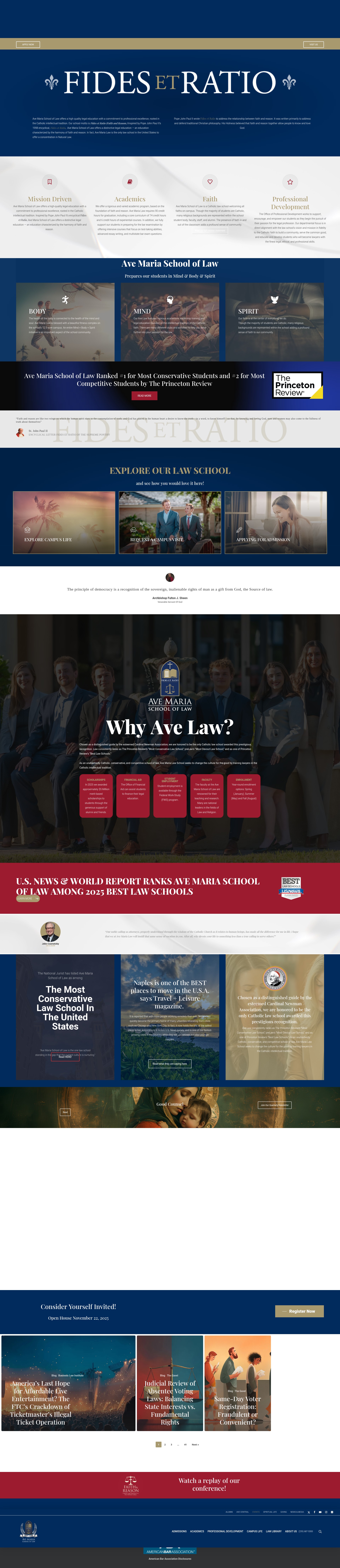Screenshot of avemarialaw.edu