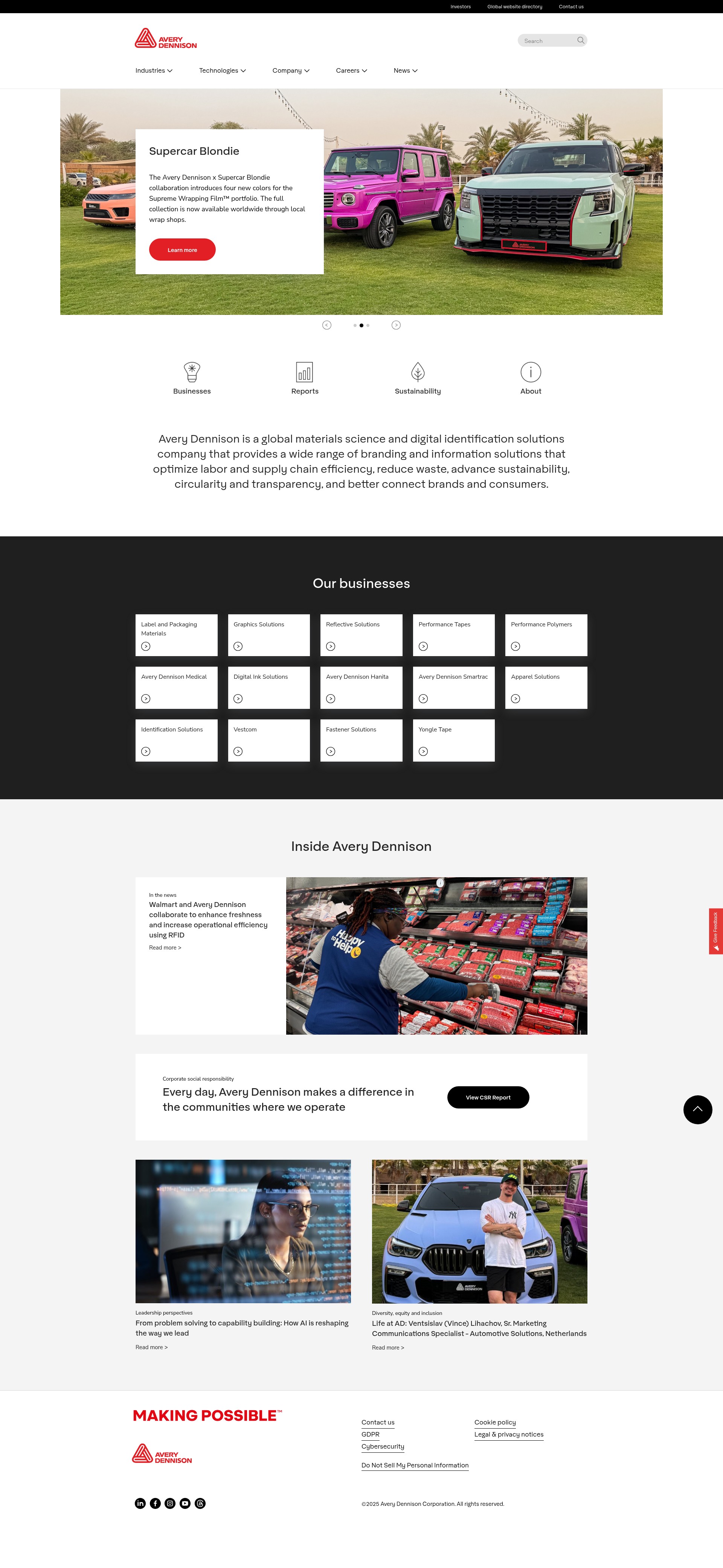 Screenshot of averydennison.com