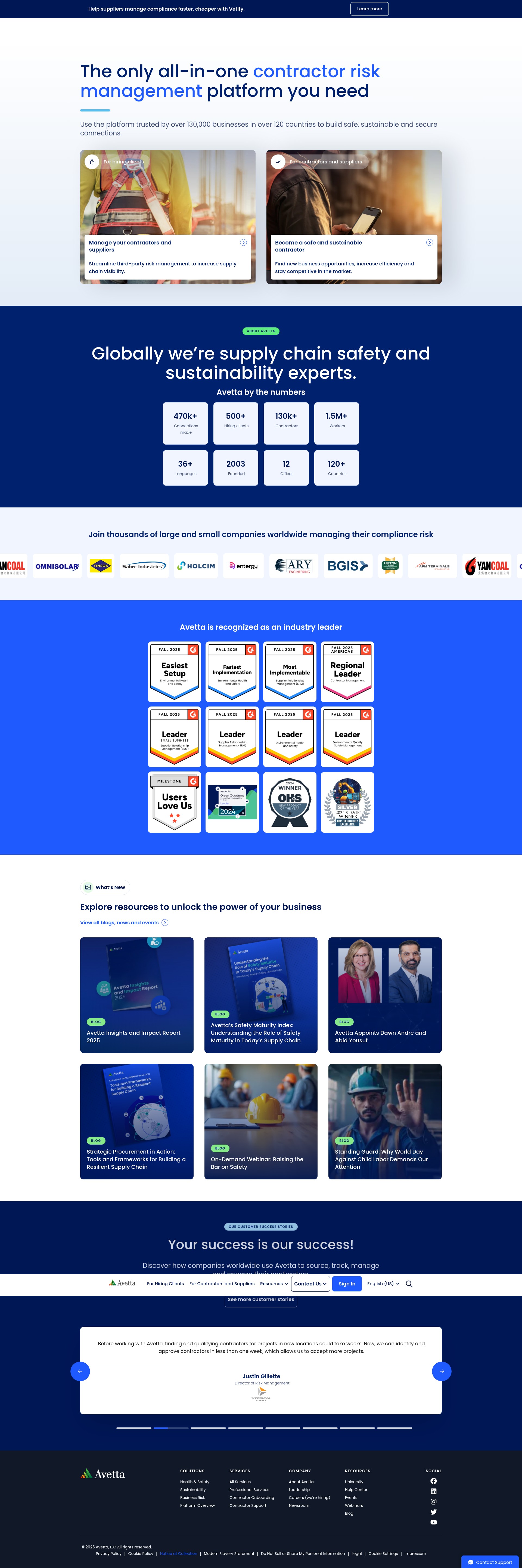 Screenshot of avetta.com