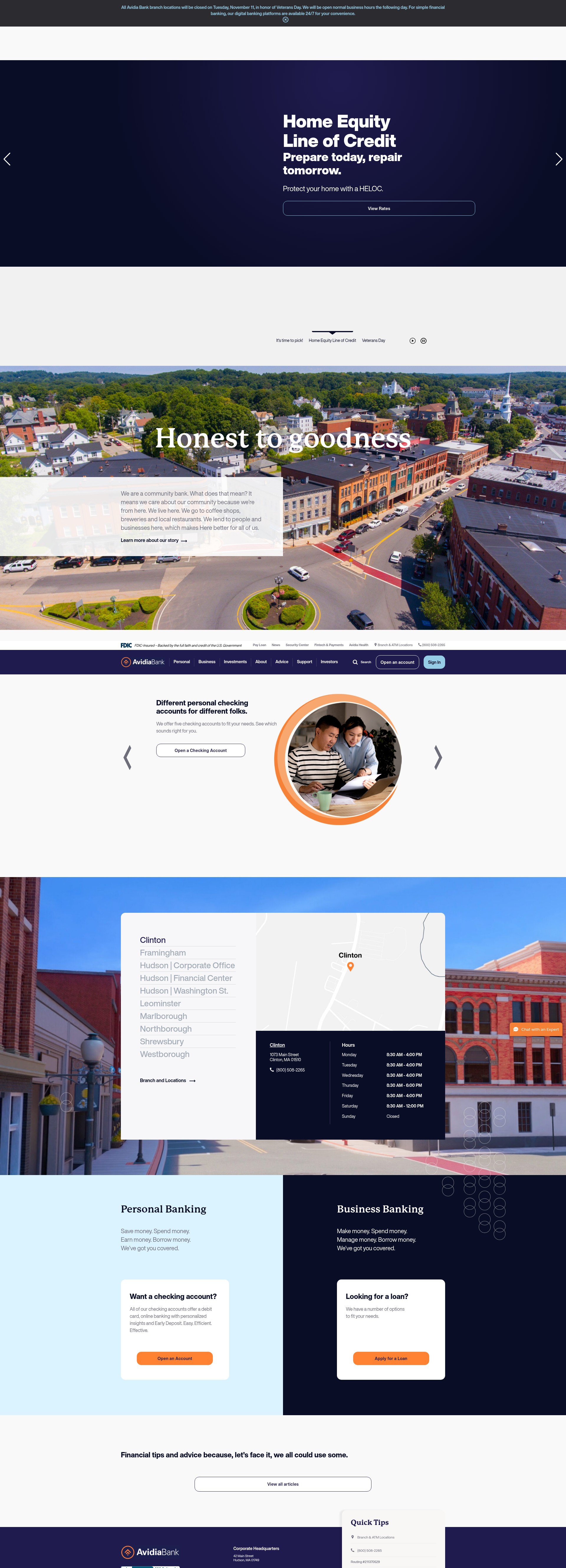 Screenshot of avidiabank.com