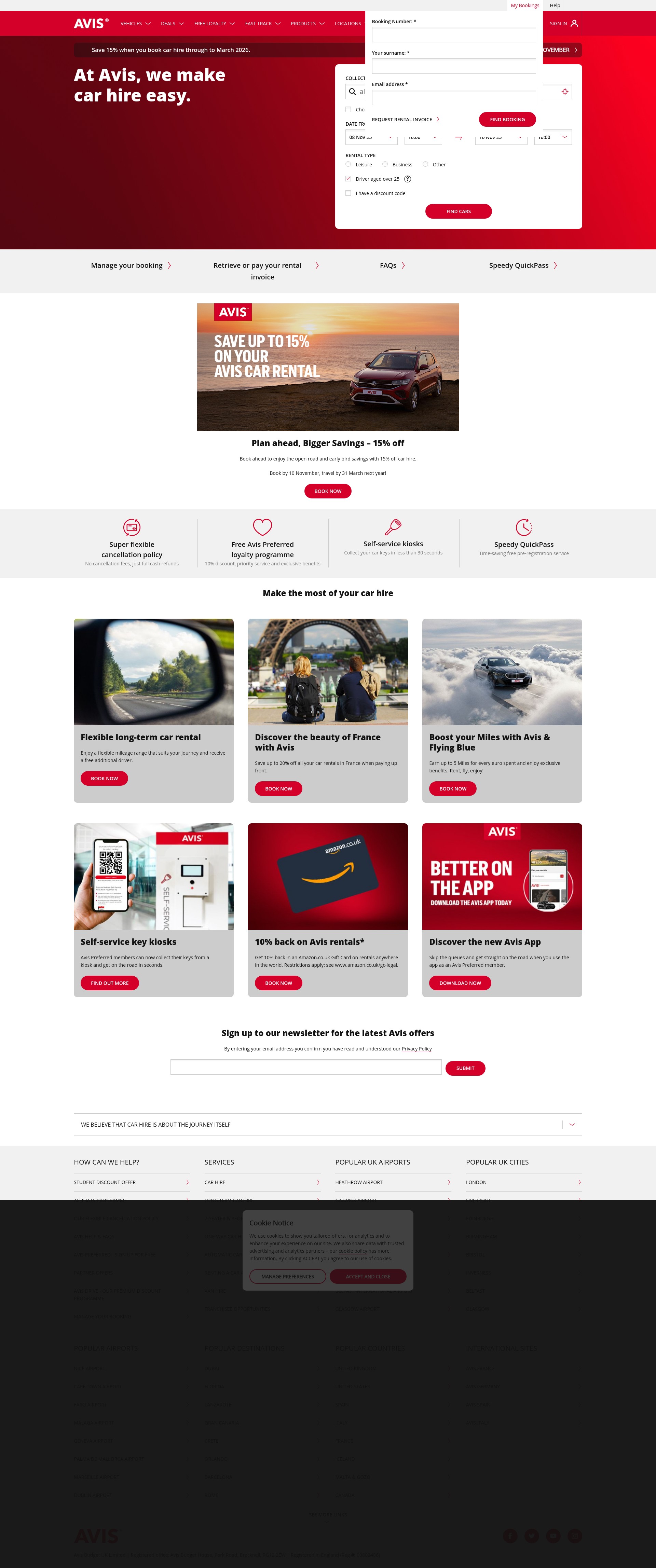 Screenshot of avis.co.uk