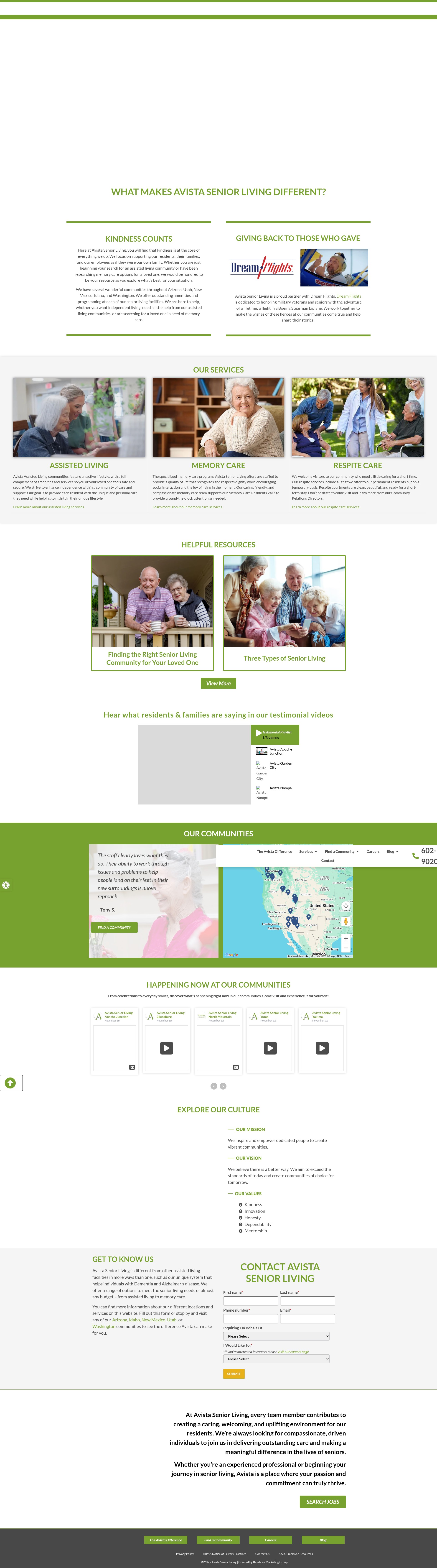 Screenshot of avistaseniorliving.com