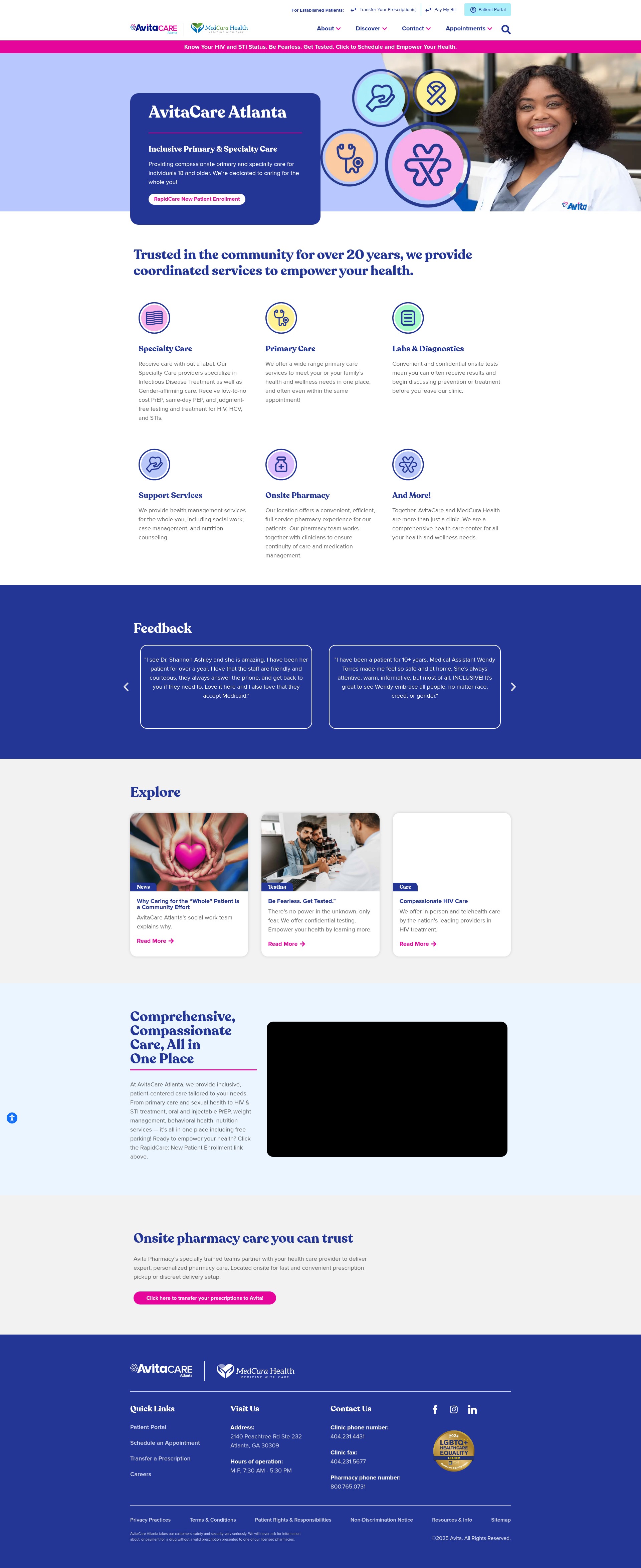Screenshot of avitacareatlanta.com