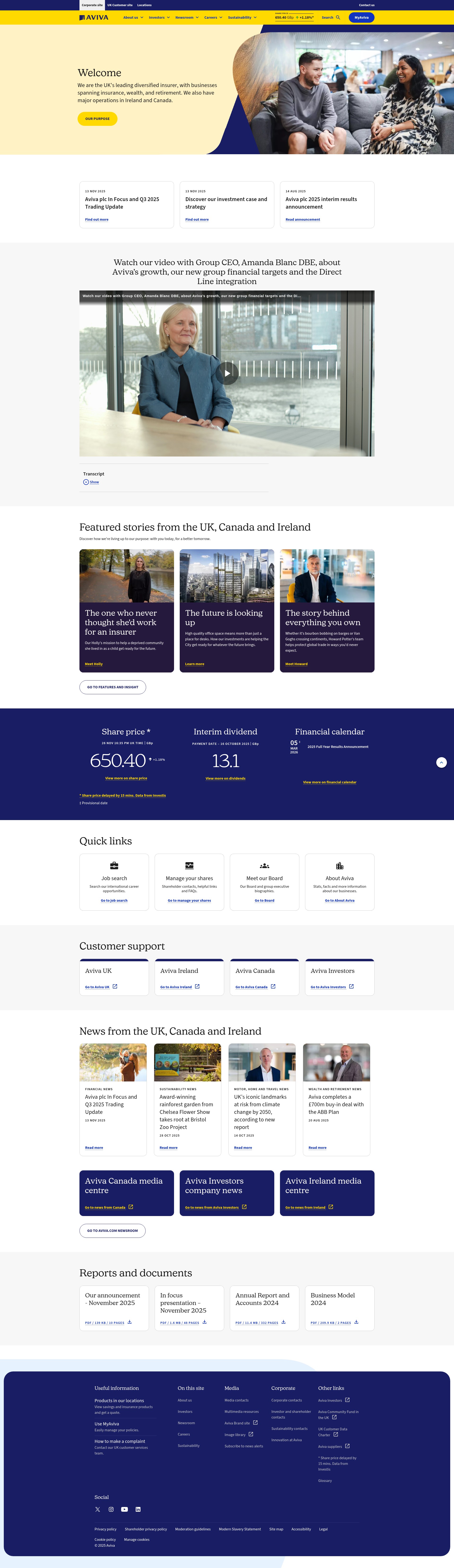 Screenshot of aviva.com