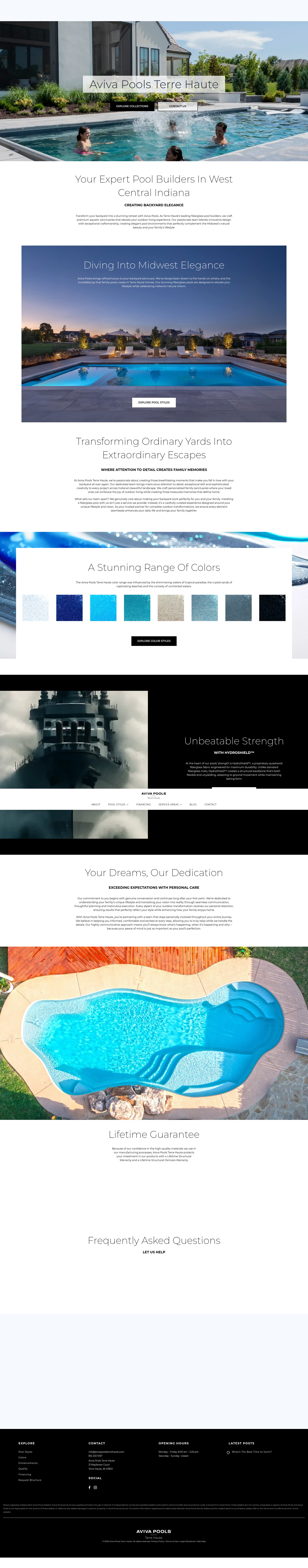 Screenshot of avivapoolsterrehaute.com