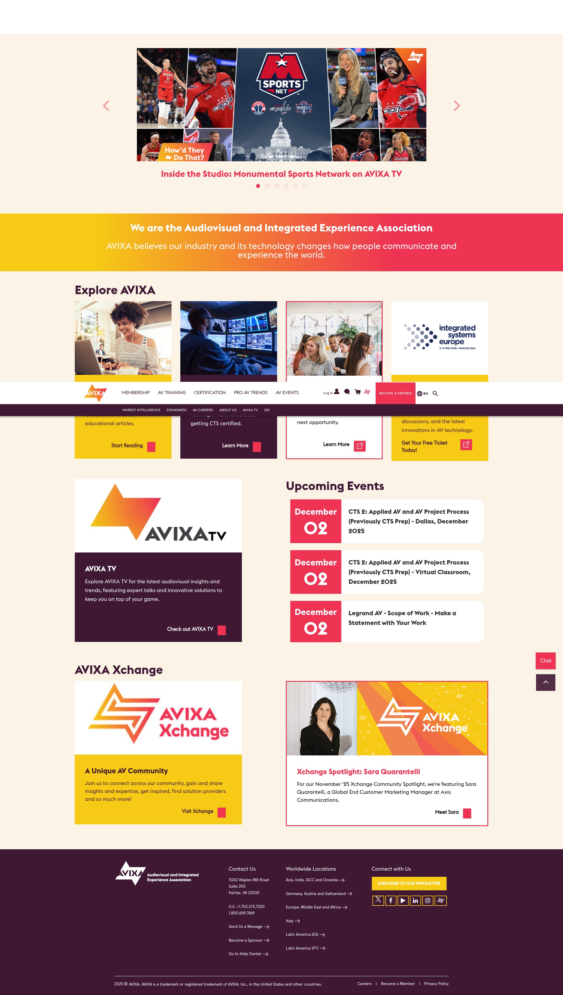 Screenshot of avixa.org