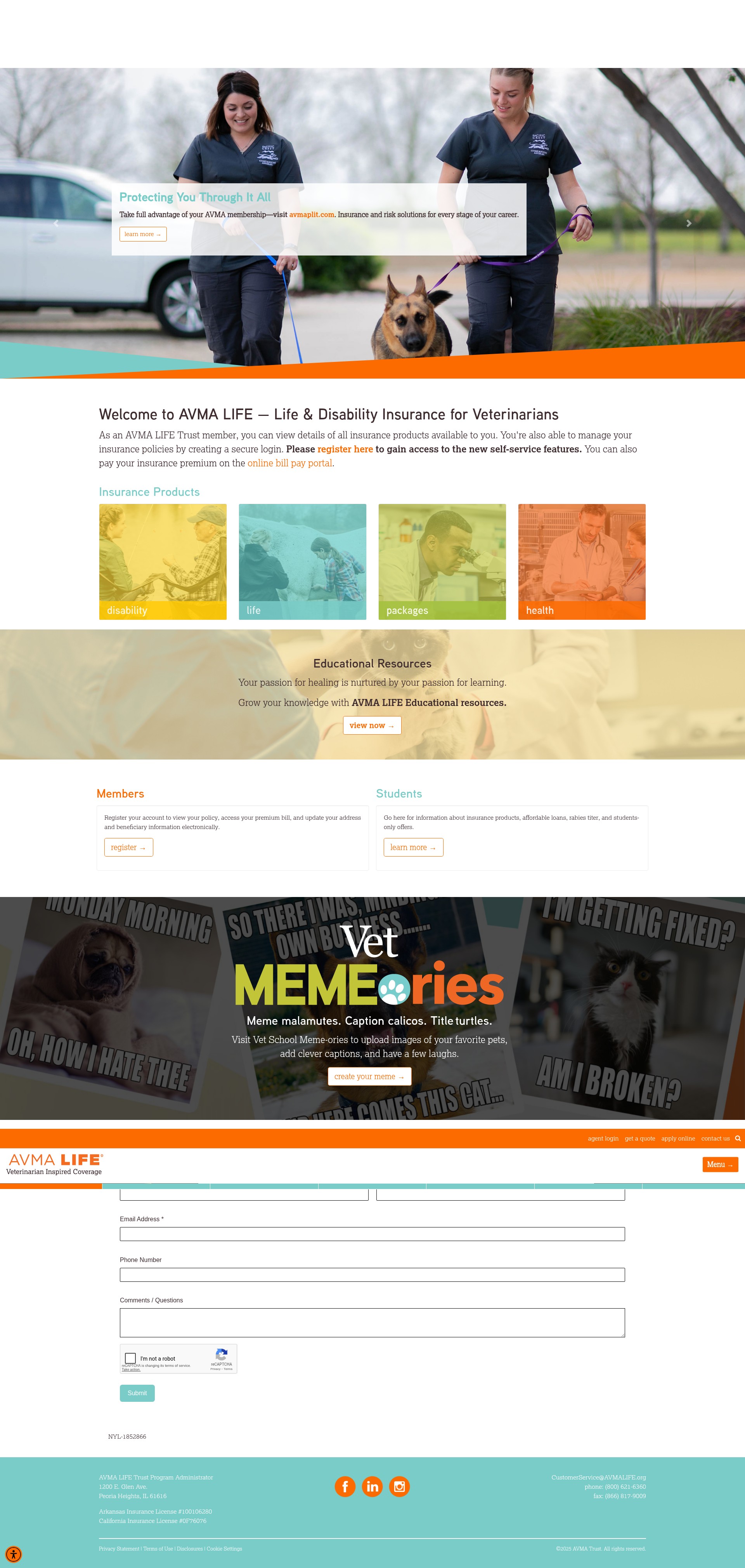 Screenshot of avmalifeplans.com