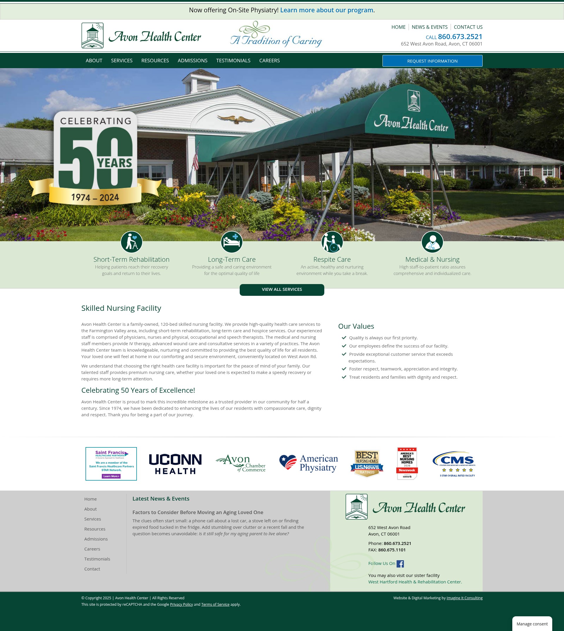 Screenshot of avonhealthcenter.com