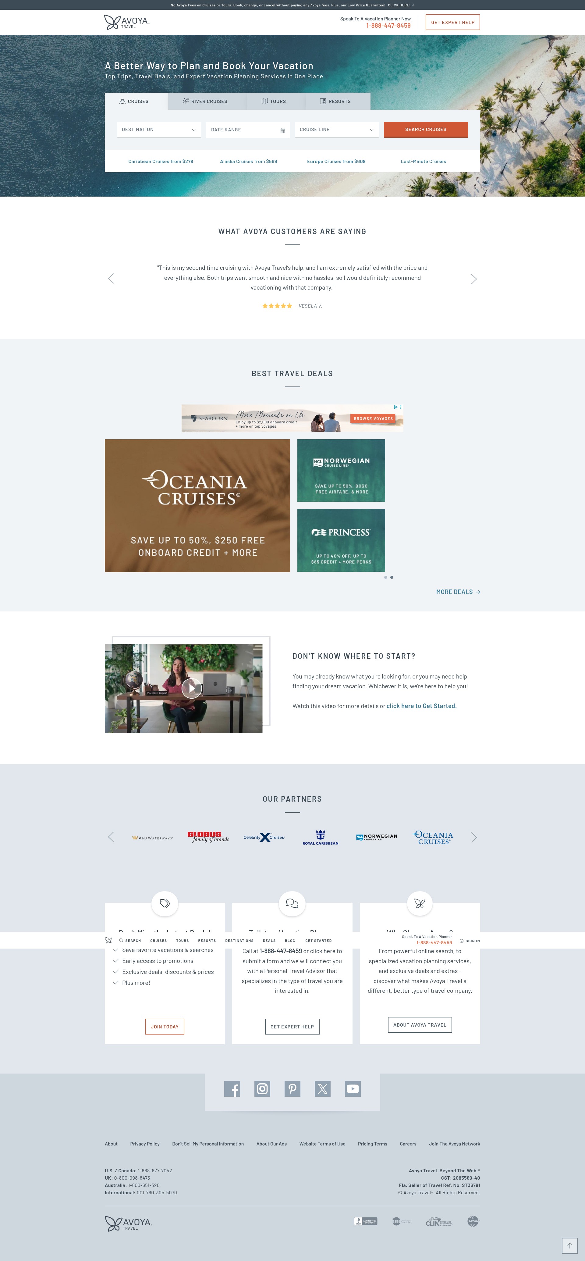 Screenshot of avoyatravel.com