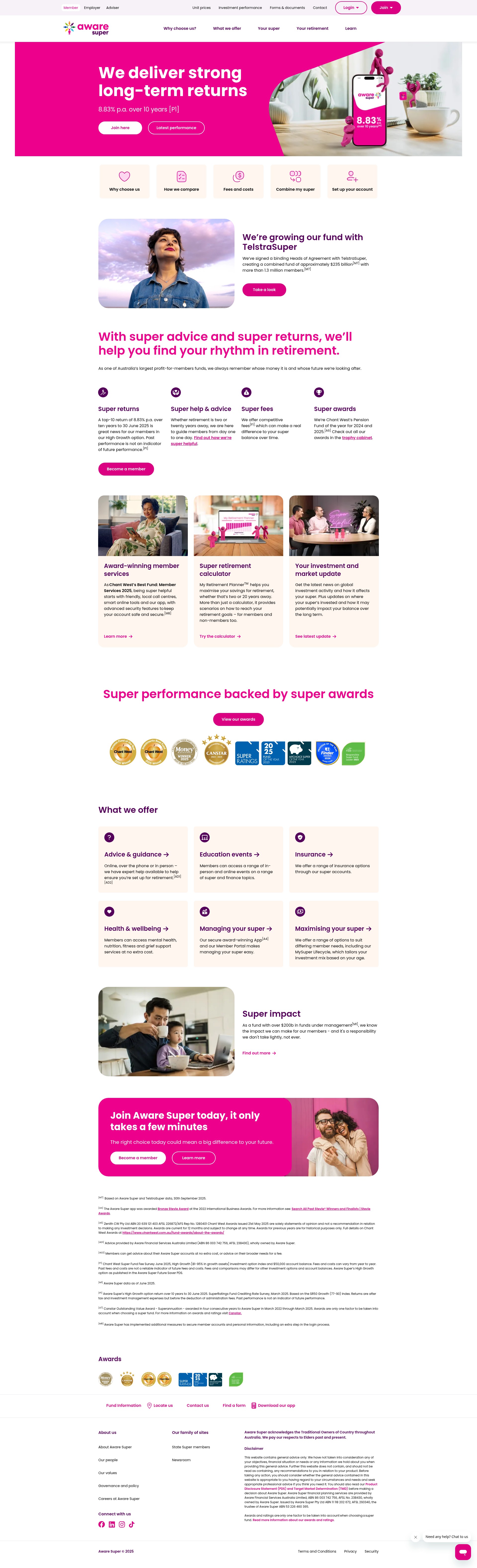 Screenshot of aware.com.au