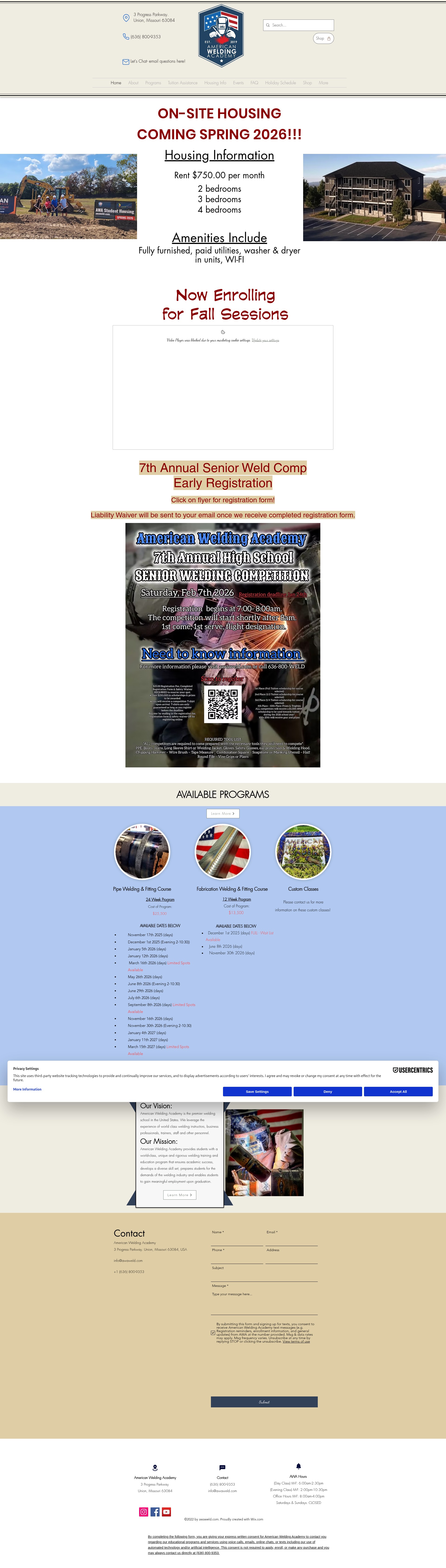 Screenshot of awaweld.com