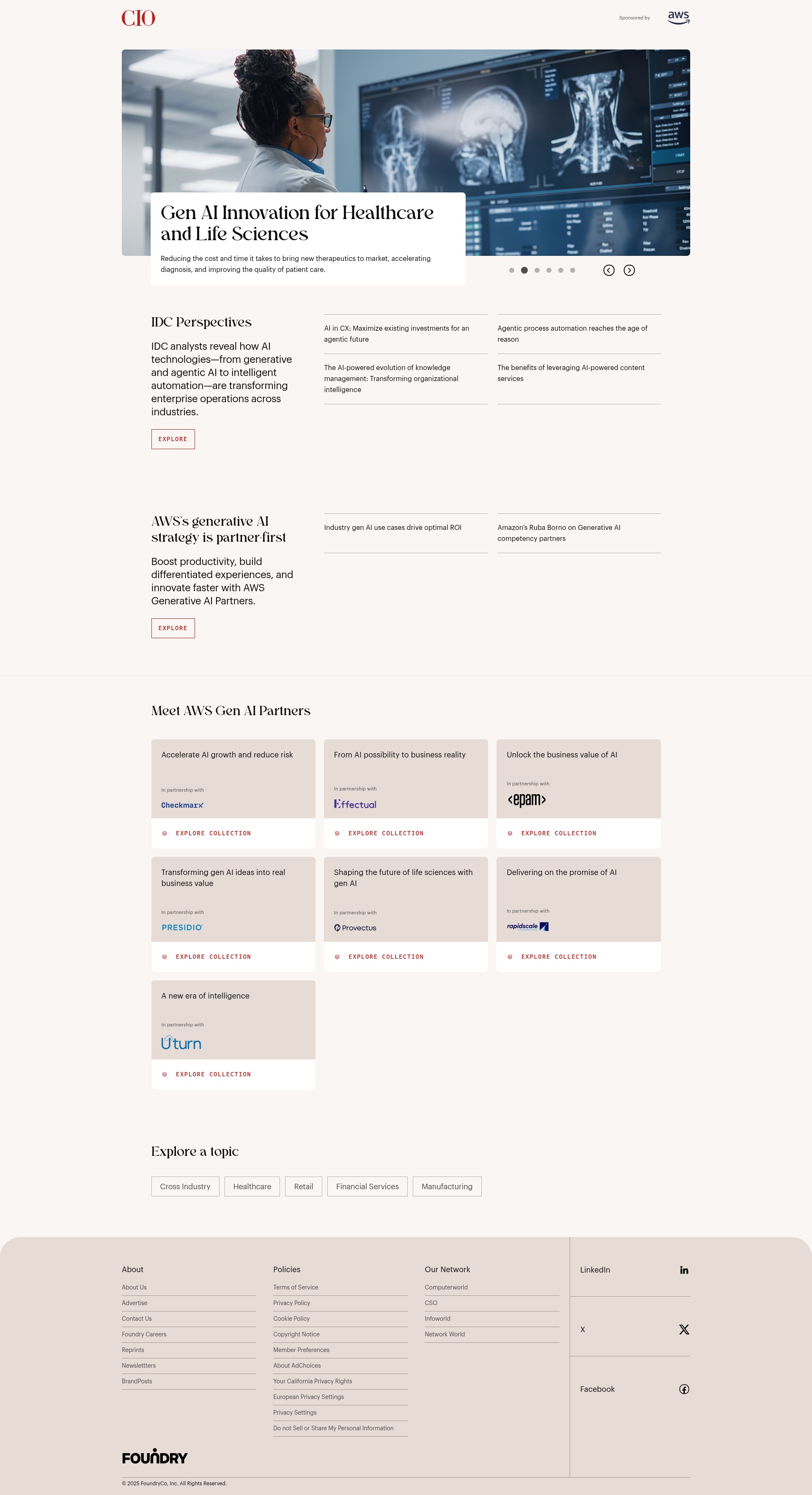 Screenshot of awspartnergenaisolutions.cio.com