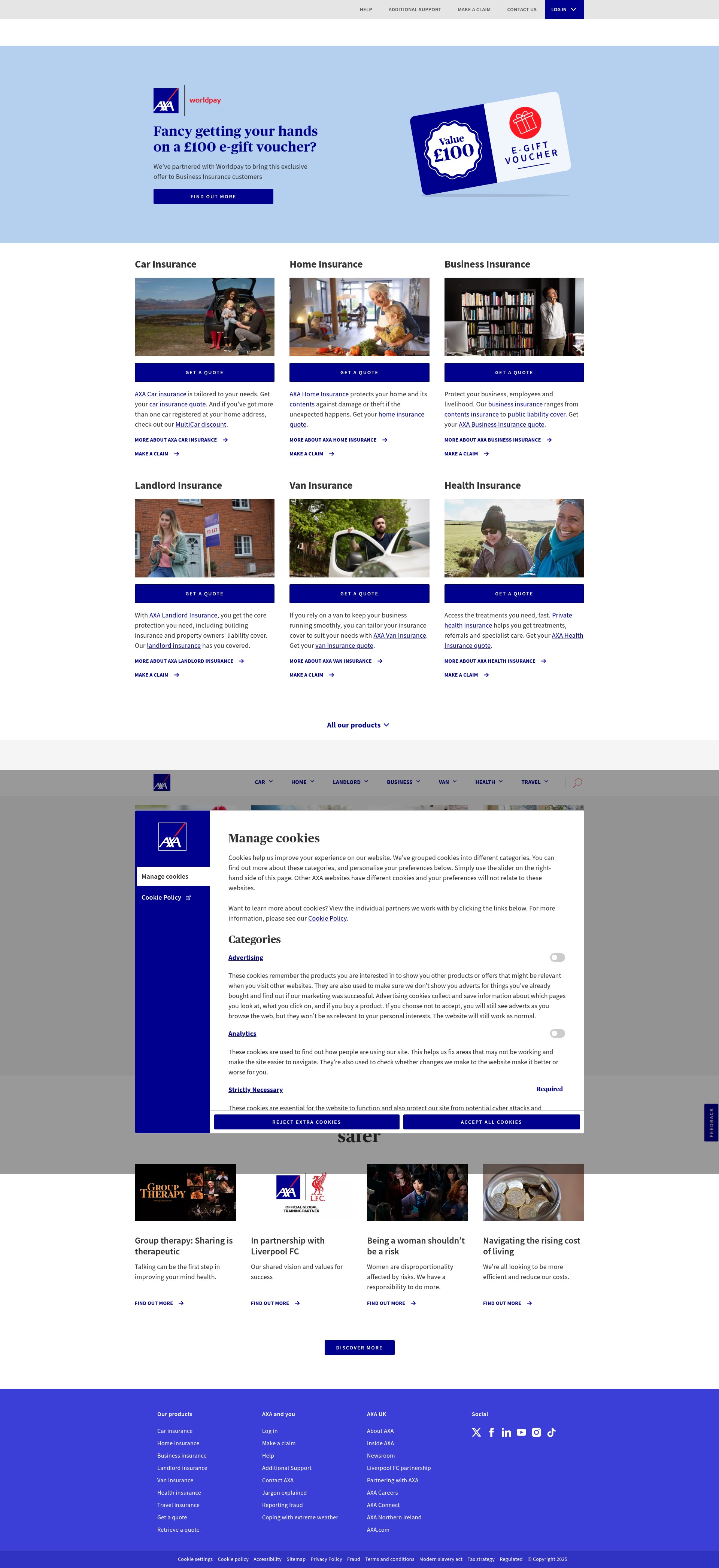Screenshot of axa.co.uk