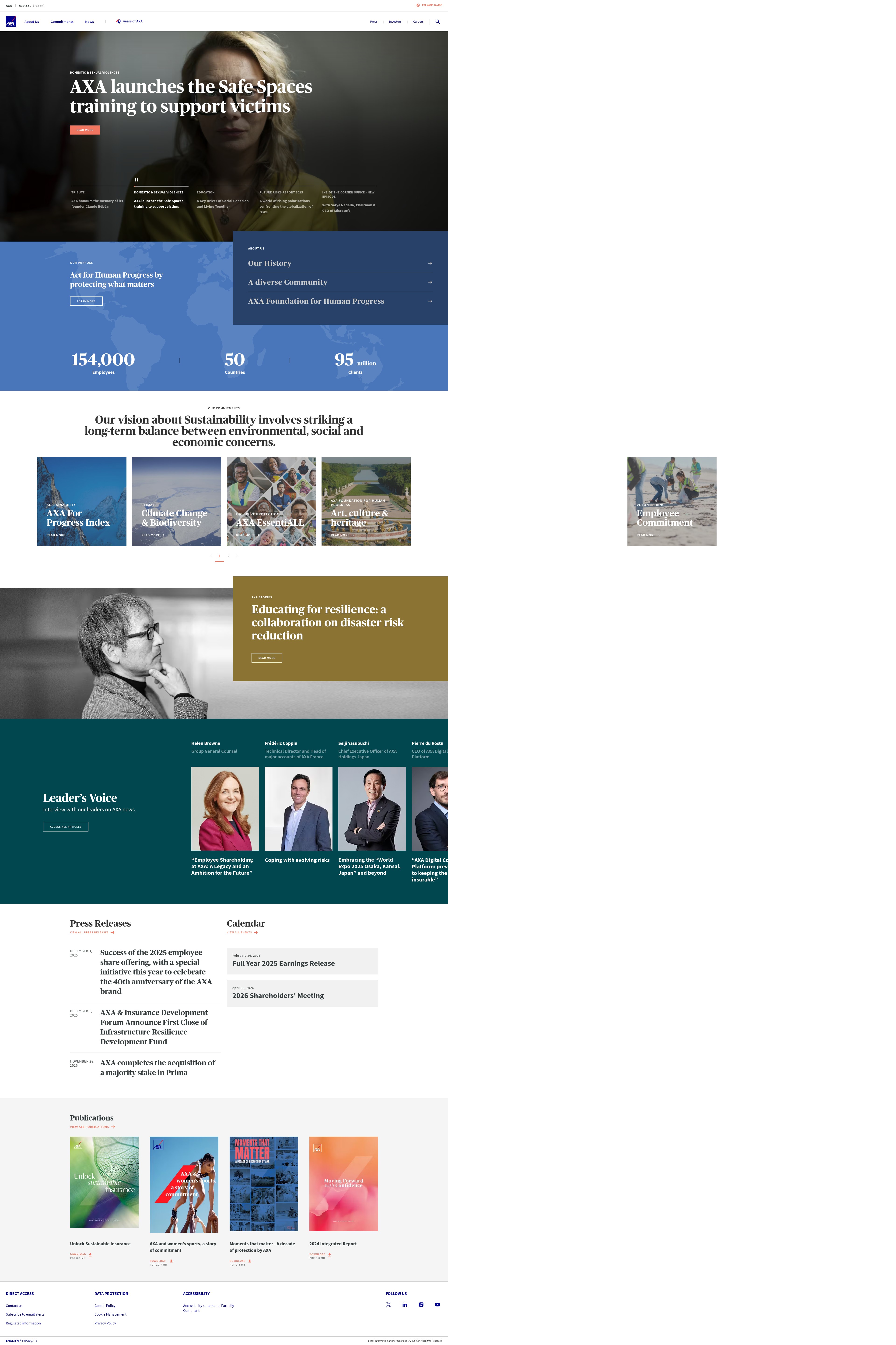 Screenshot of axa.com