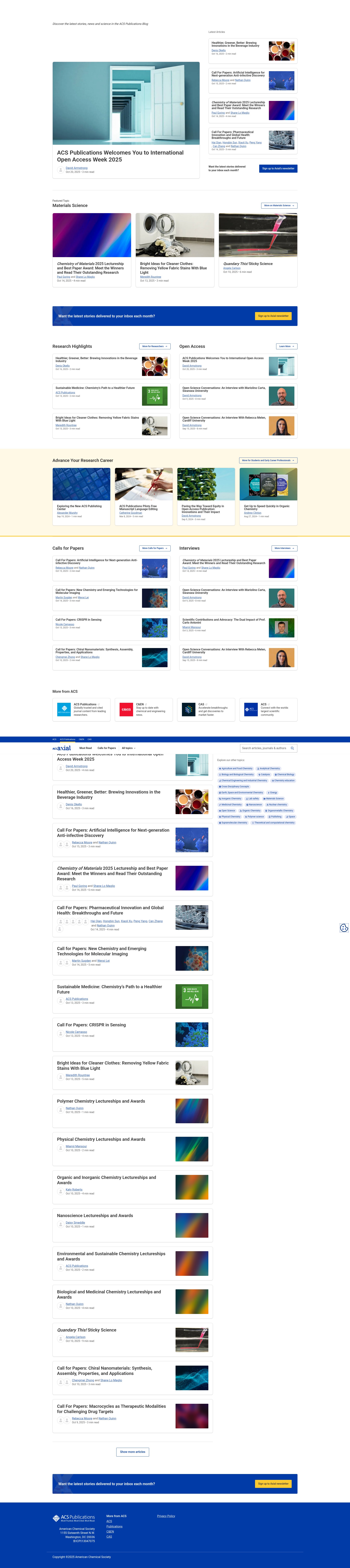 Screenshot of axial.acs.org
